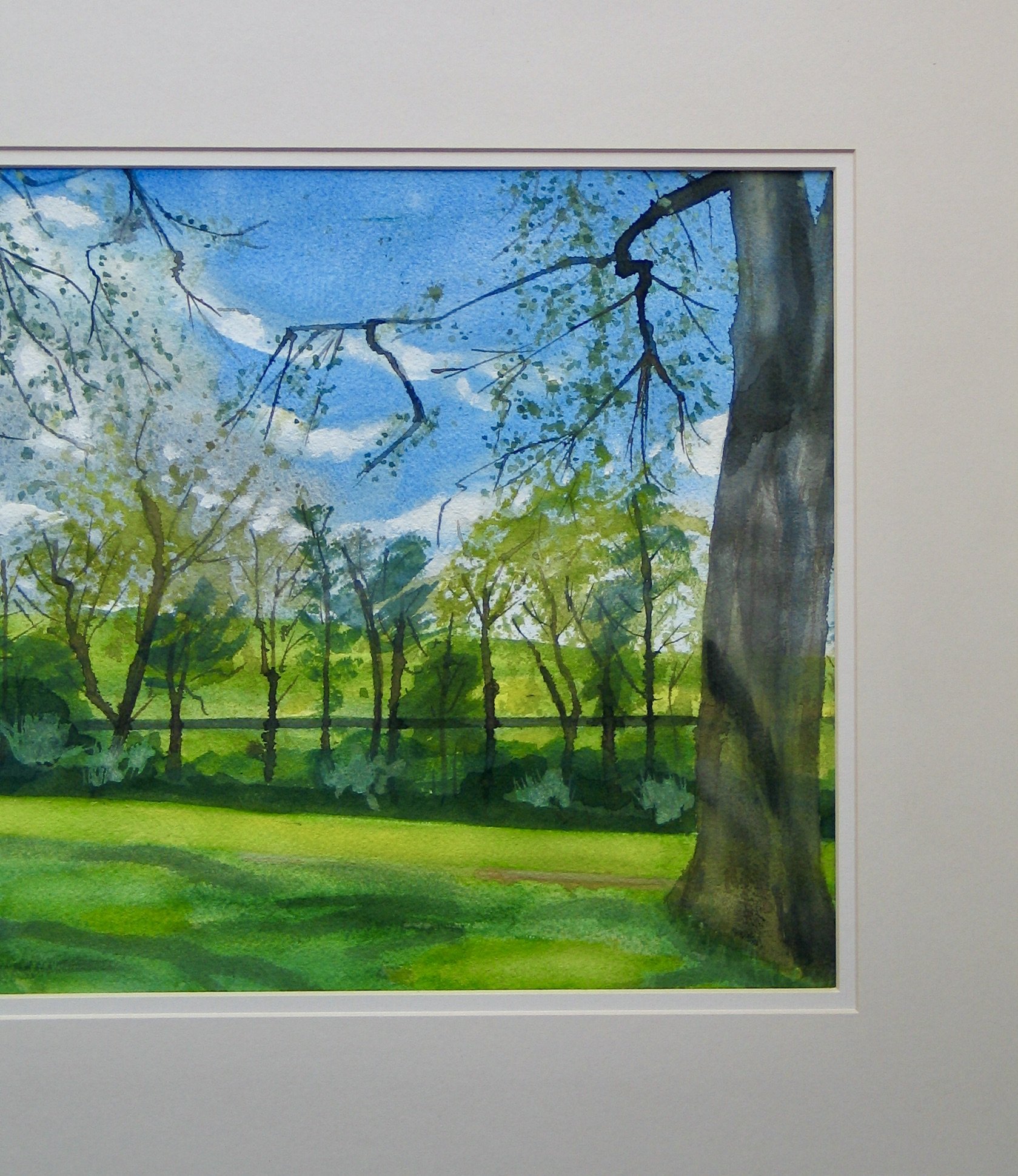 Watercolour double-matted by Cy Pawsey, detail