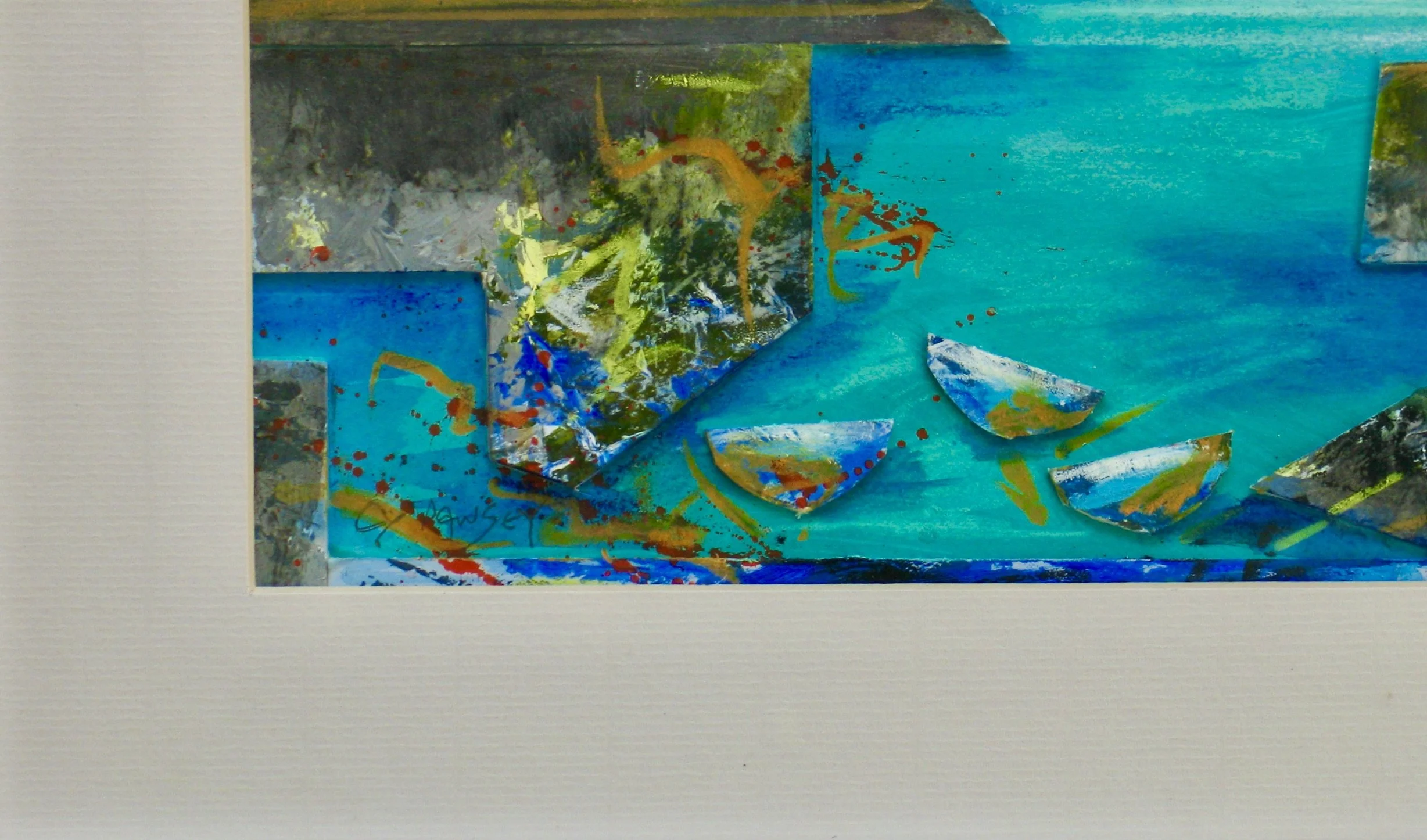 Original mounted and framed artwork by Cy Pawsey, detail