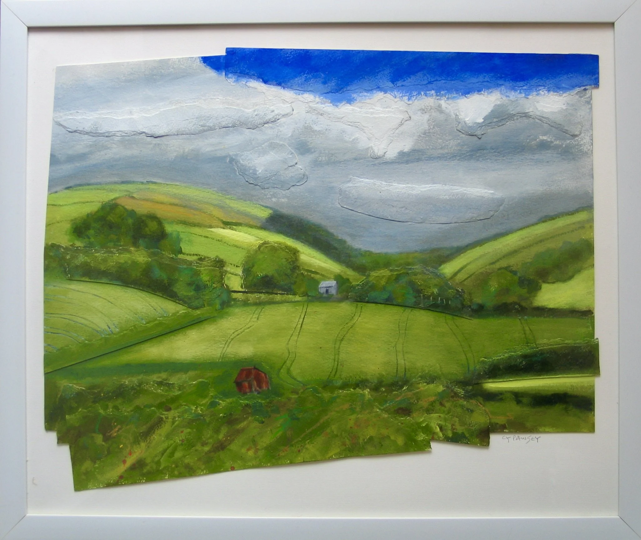 Original acrylic painting of Clun Valley by Cy Pawsey