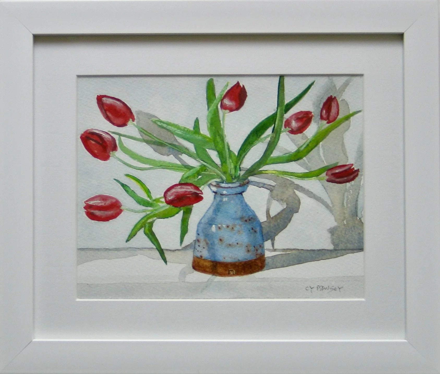 Watercolour still life painting by Cy Pawsey, framed ready to hang
