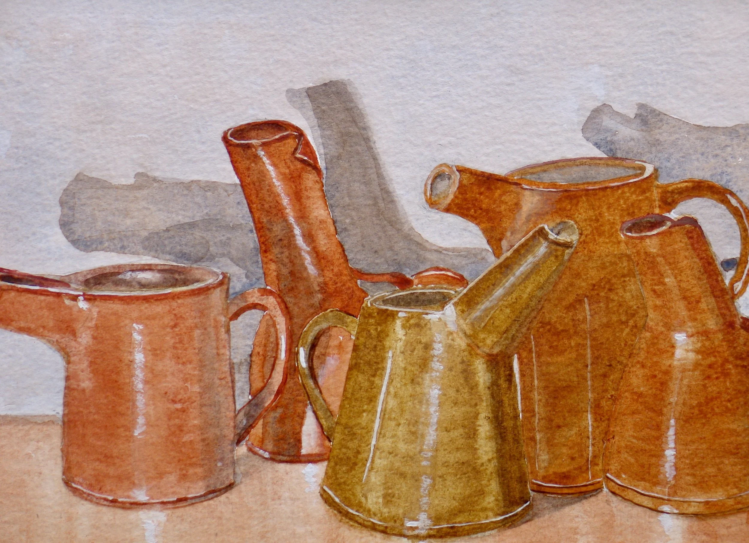 Studio pots original watercolour painting at galeriecy