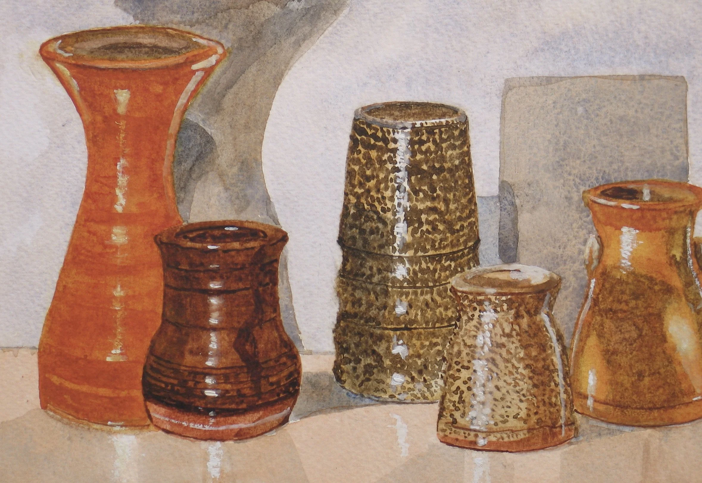 Five pots after Morandi, detail