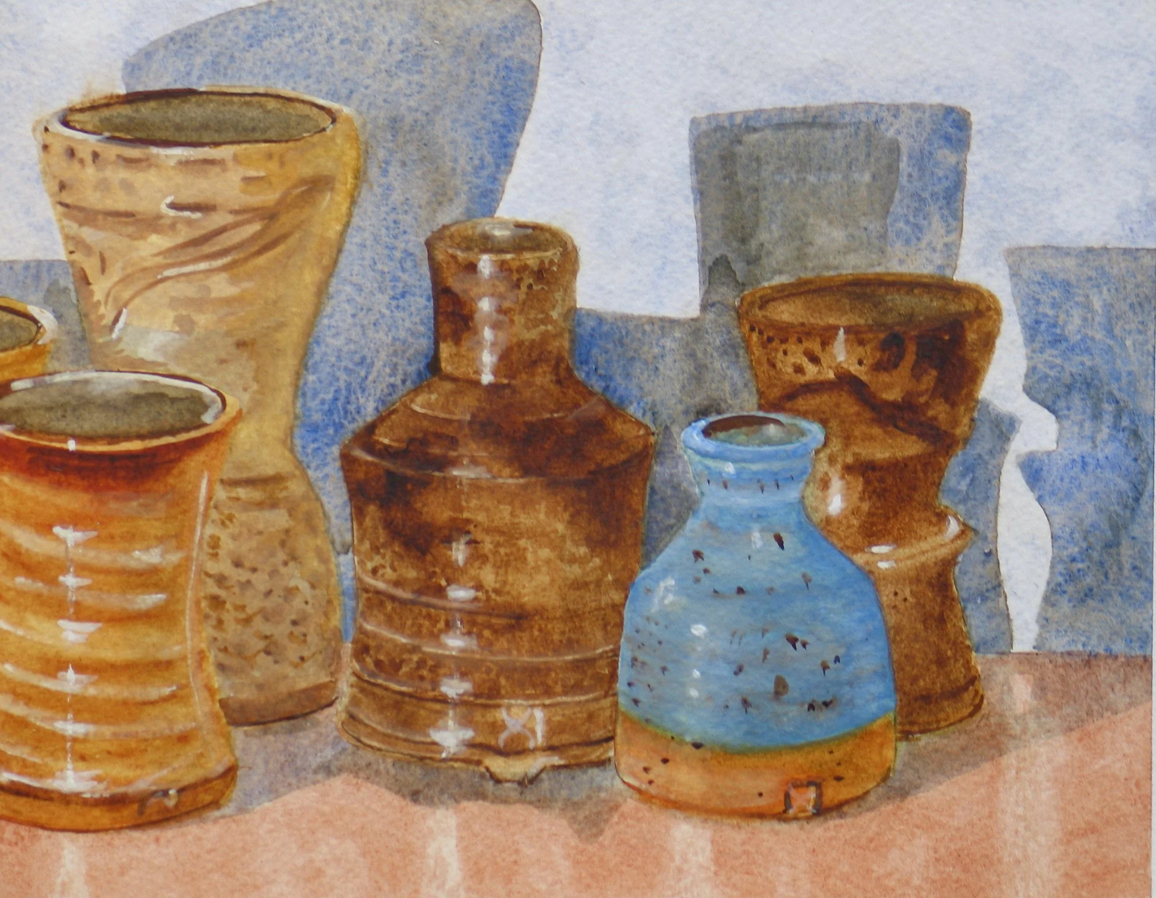 Detail from an original painting by Cy Pawsey, after Morandi