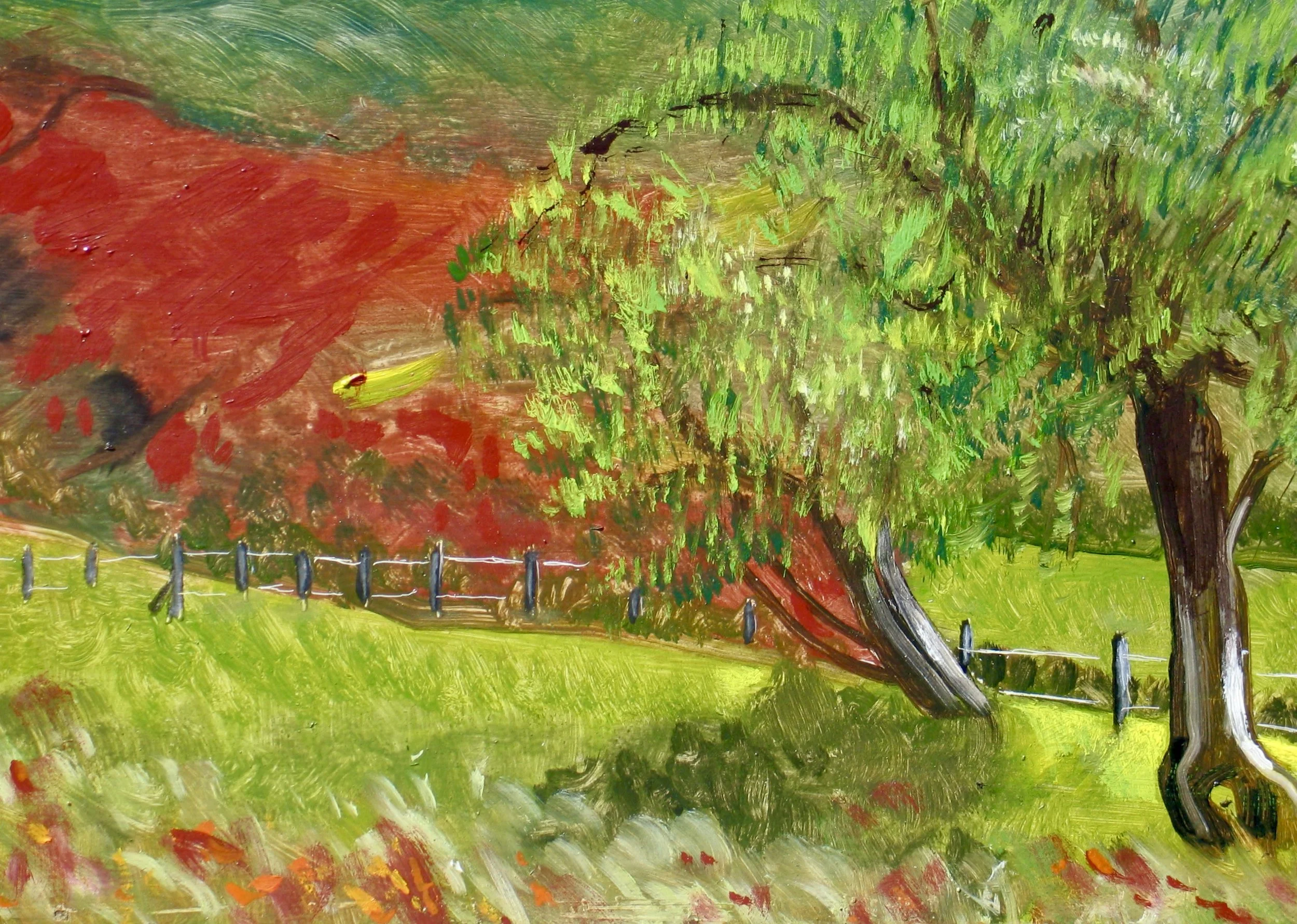 Towards Y Das Mountain, oil painting detail