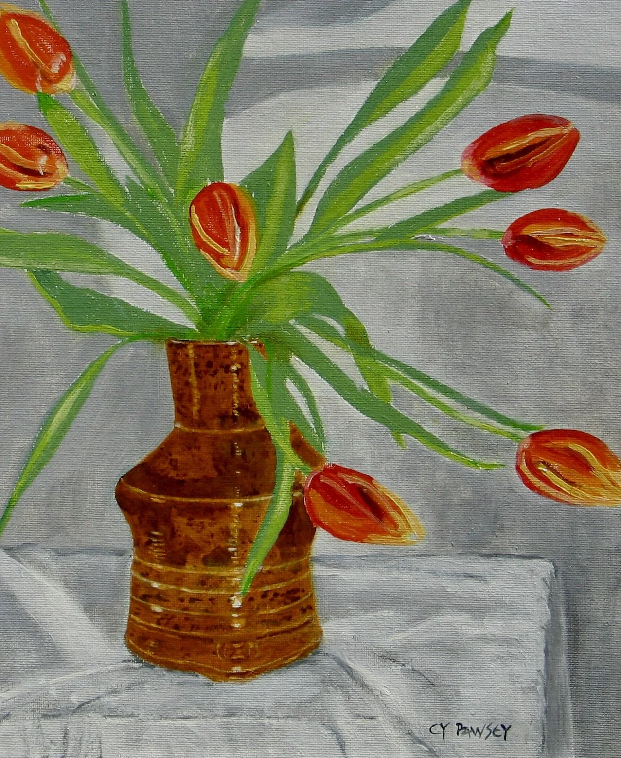 Square format oil painting for sale