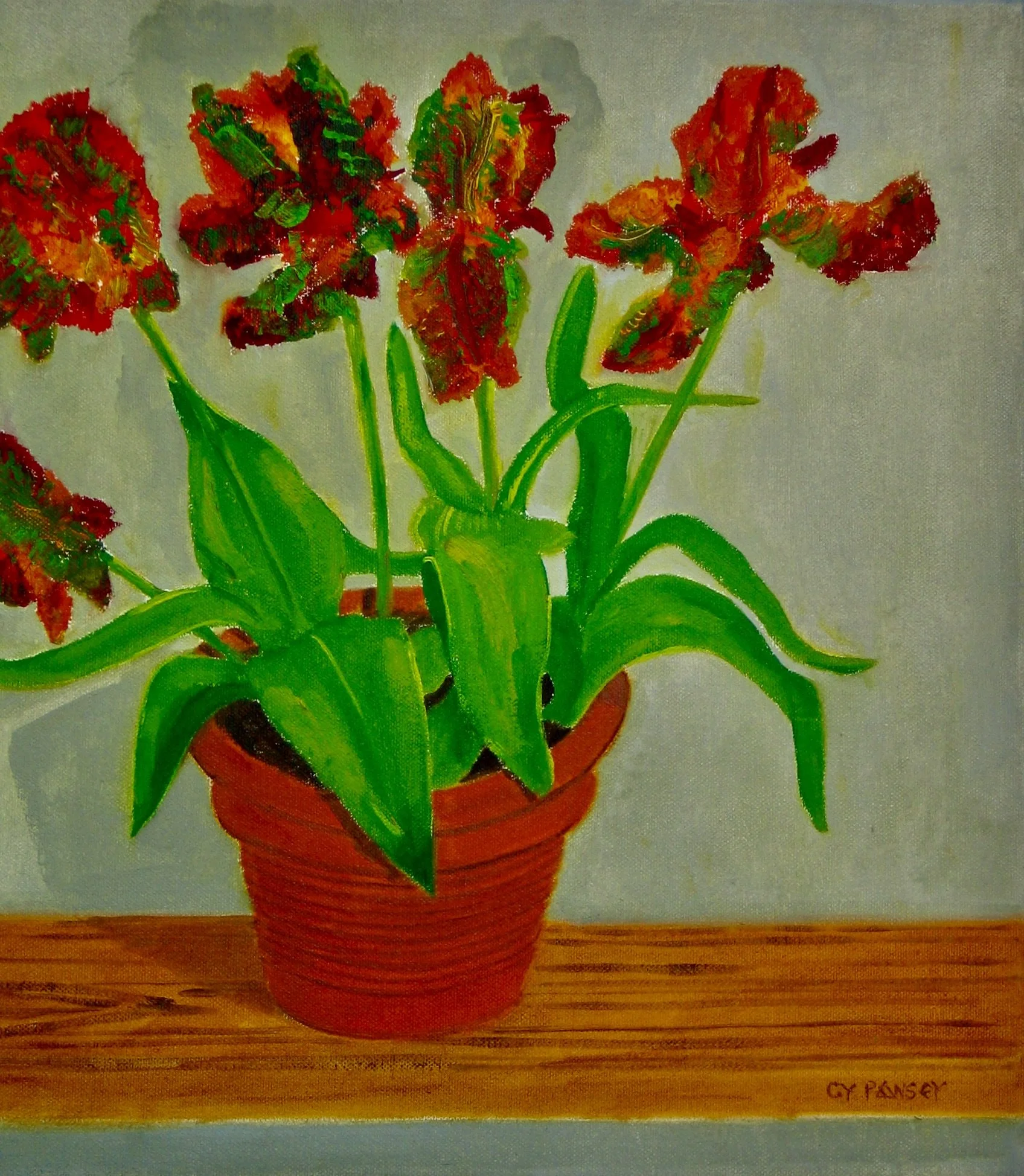 Tulips seies of oil paintings by Cy Pawsey, for sale