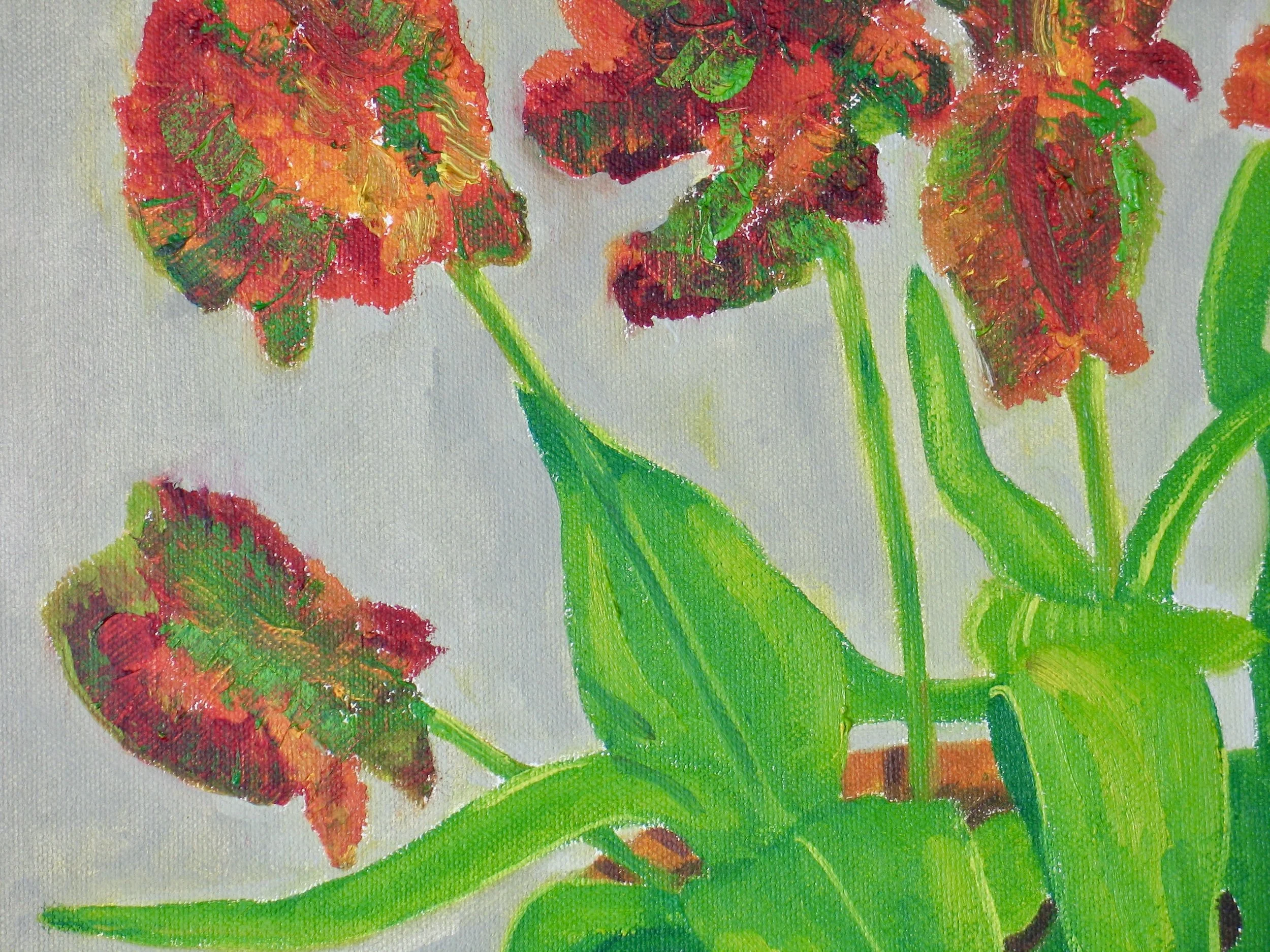 Tulips oil painting for sale at galeriecy.com, detail