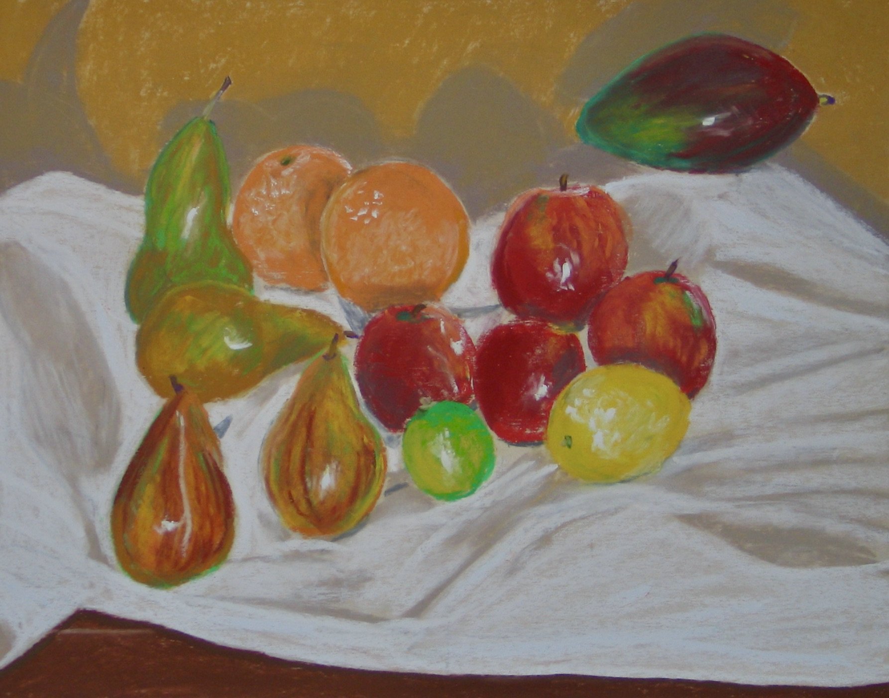 Fruit study in soft pastel by Cy Pawsey