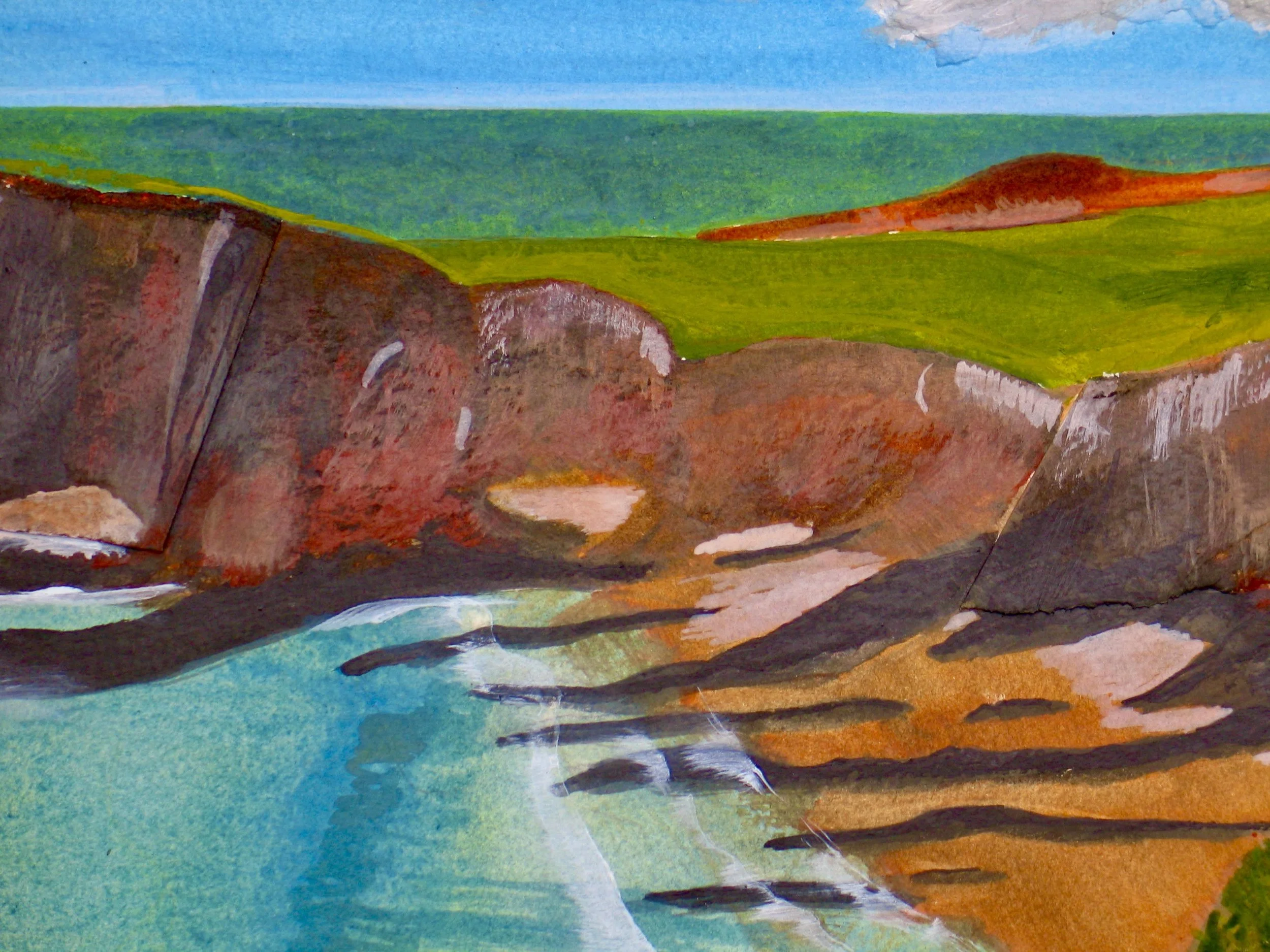 Traeth Llyfn beach - acrylic painting by Cy Pawsey available at galeriecy.com