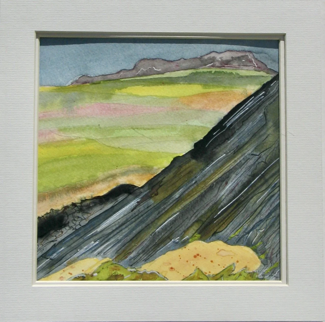 Whitesands towards Carn Llidi, original watercolour painting