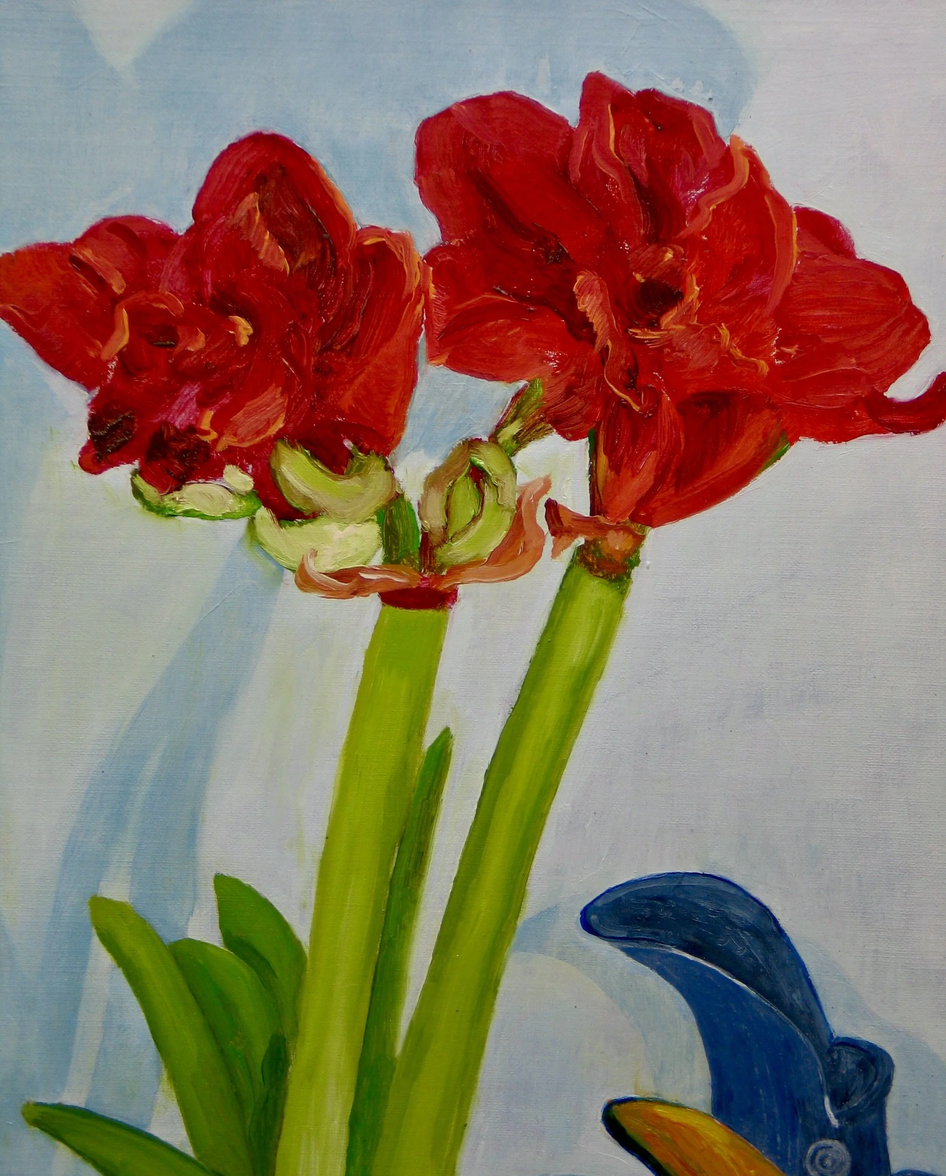 Amaryllis detail from oil painting by Cy Pawsey