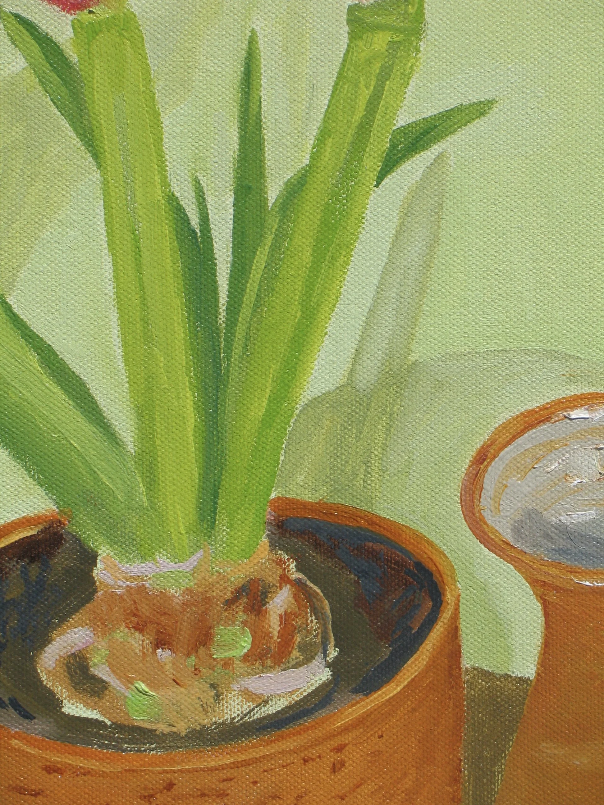 Original flower painting by Cy Pawsey, detail