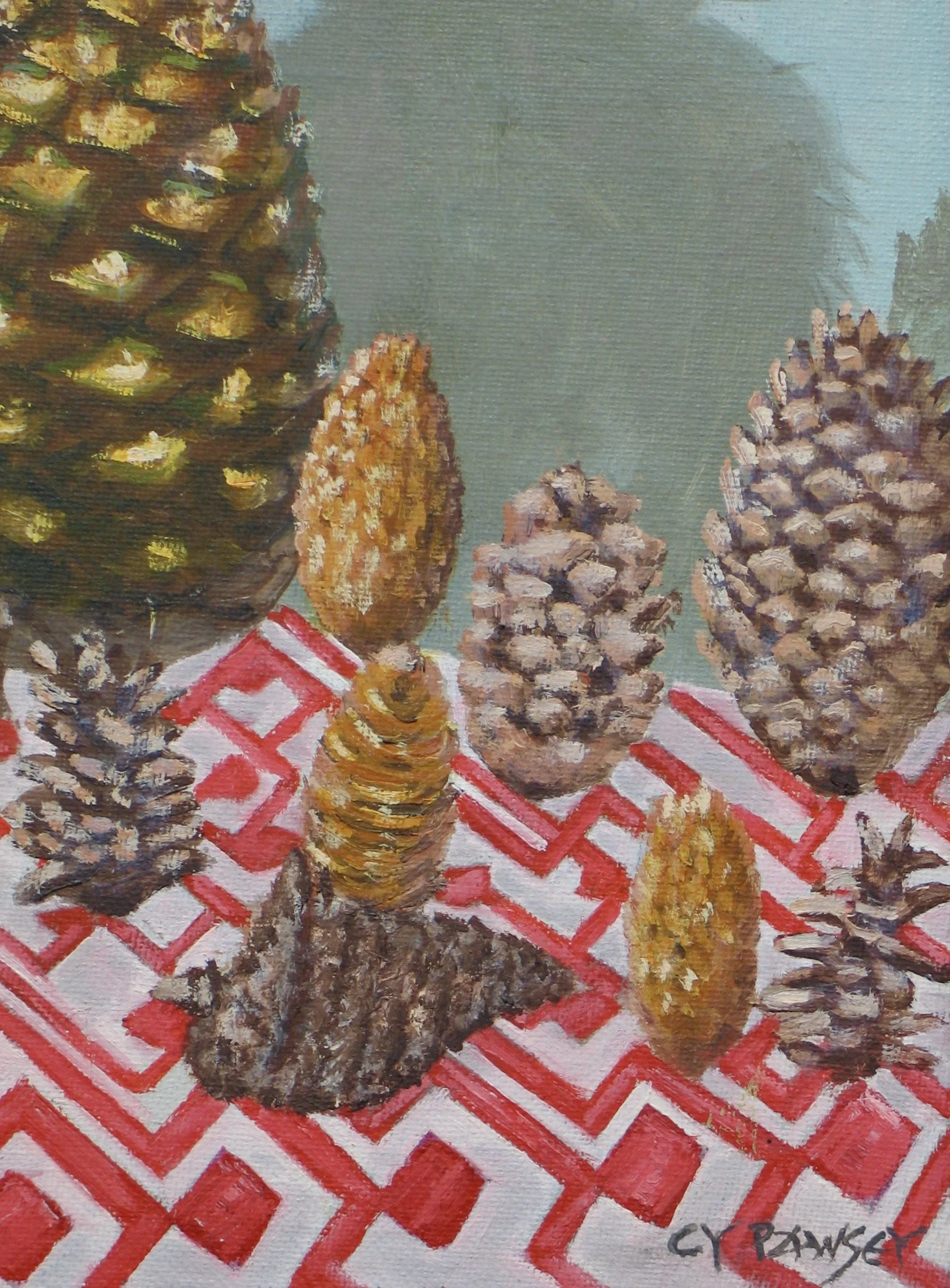 Study of conifer cones with pineapple available at galeriecy.com