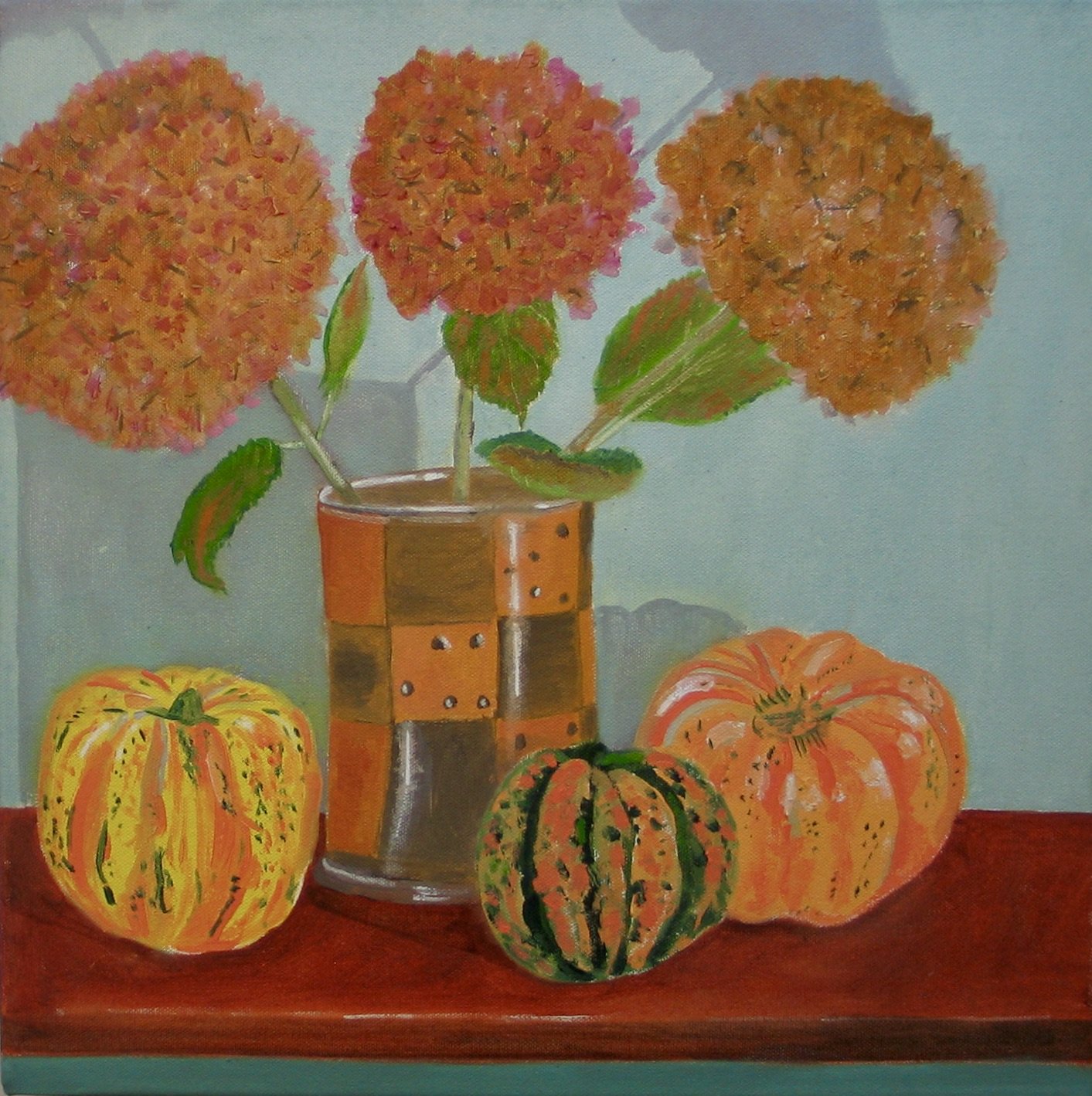 Original still life oil painting for autumn by Cy Pawsey at galeriecy.com