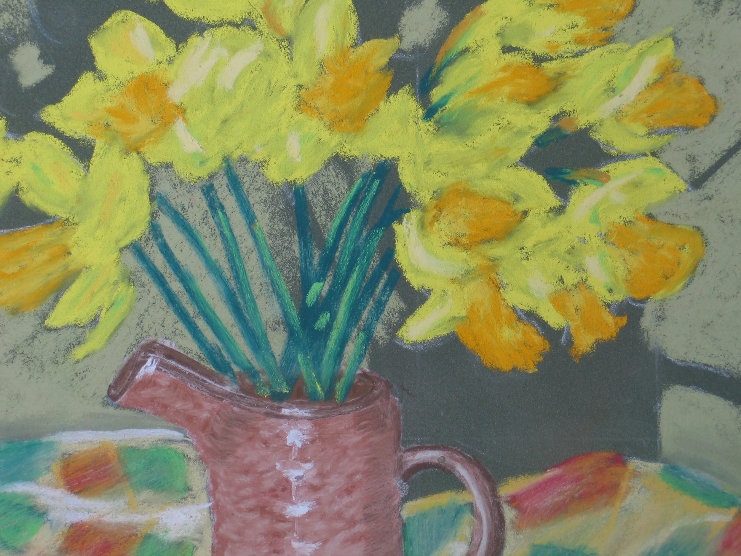 Original pastel painting, detail