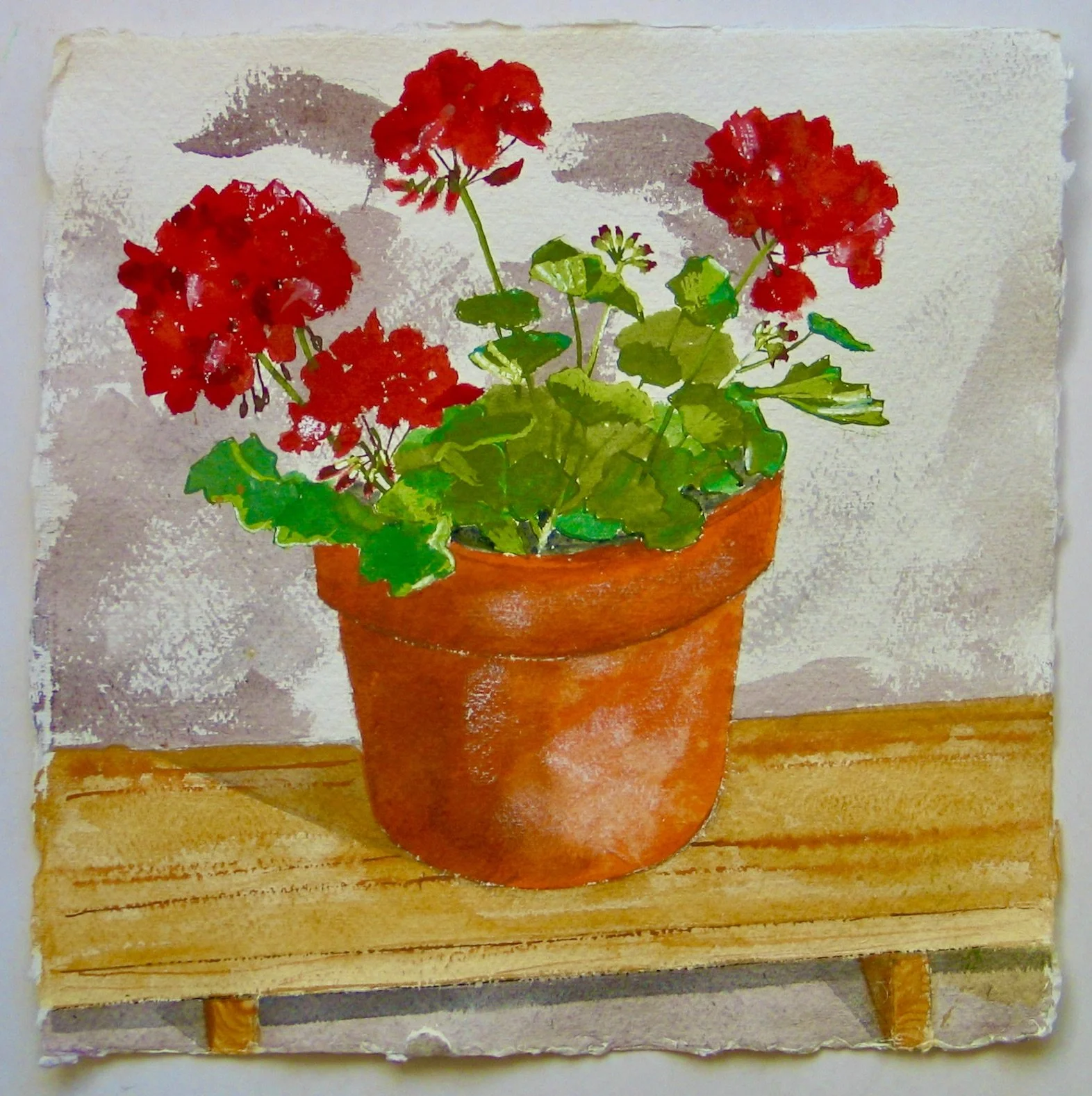 Original gouache flower painting by Cy Pawsey