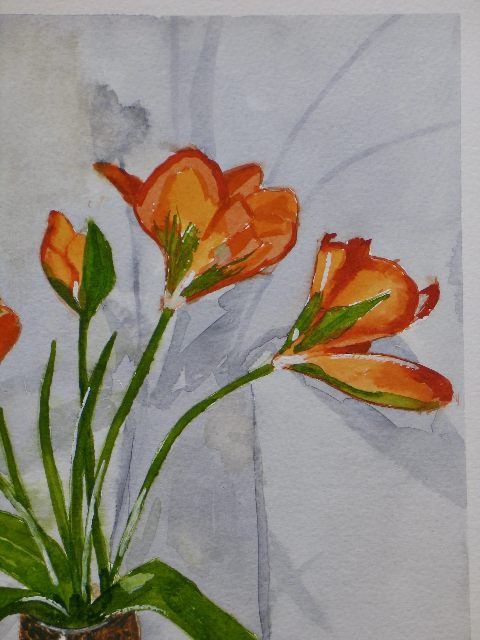 Tulips in a studio vase, detail