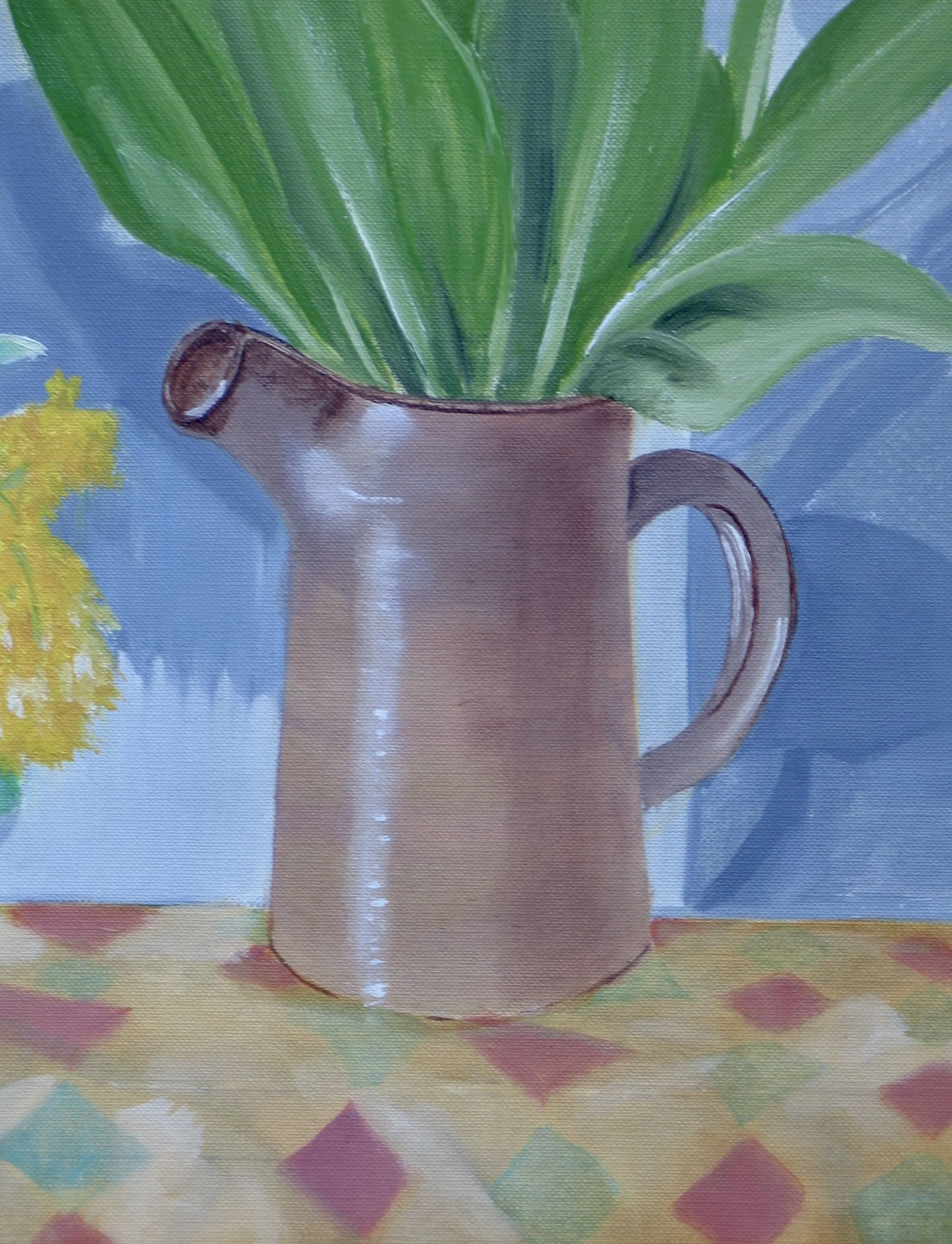 Original oil painting, studio pot detail