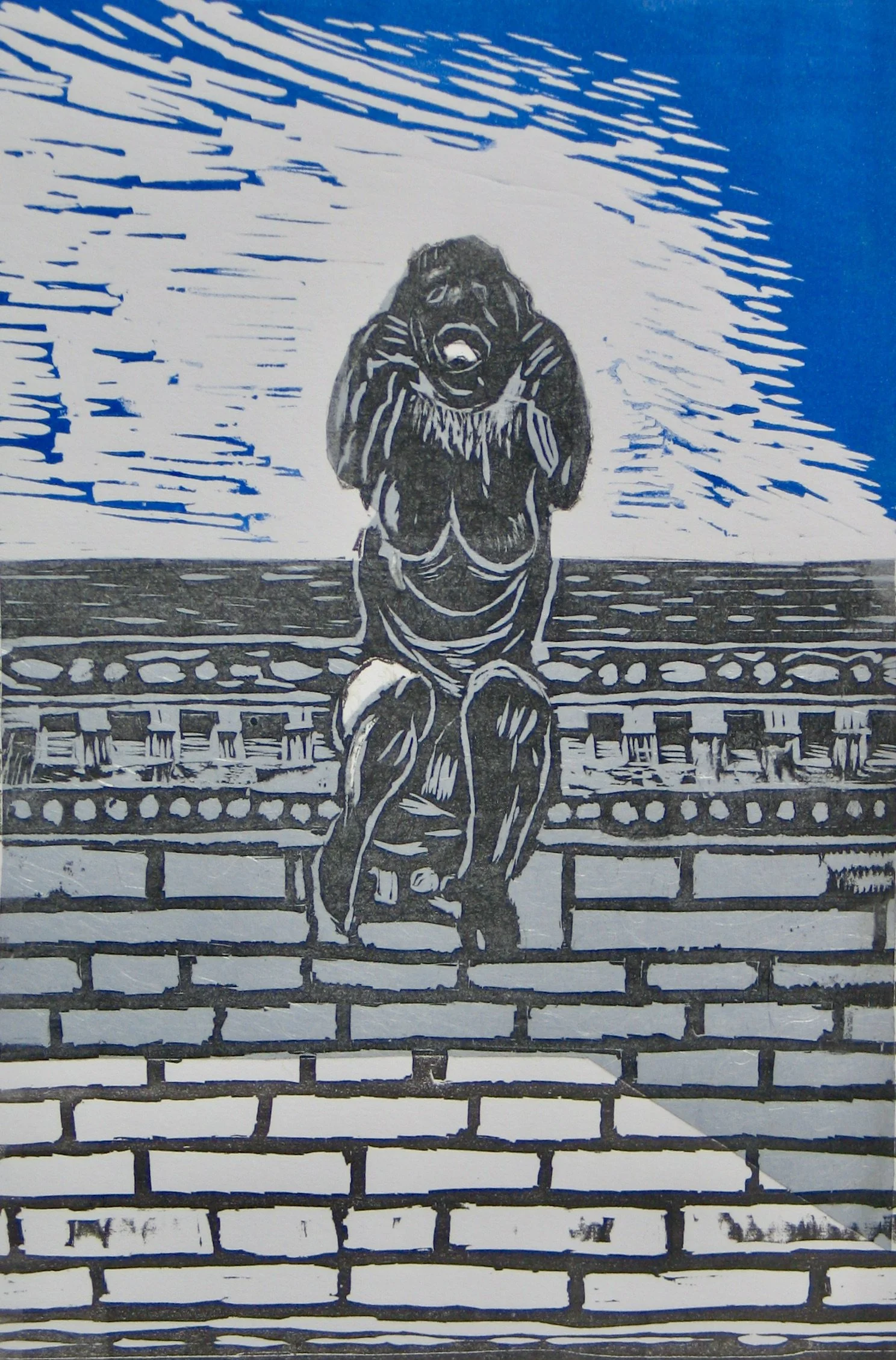 Linocut print by Cy Pawsey