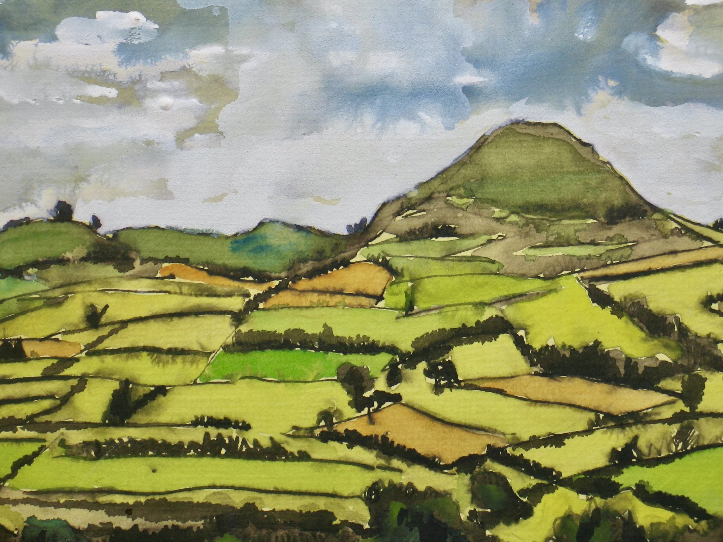 Brecon Beacons viewed from Bronllys, detail