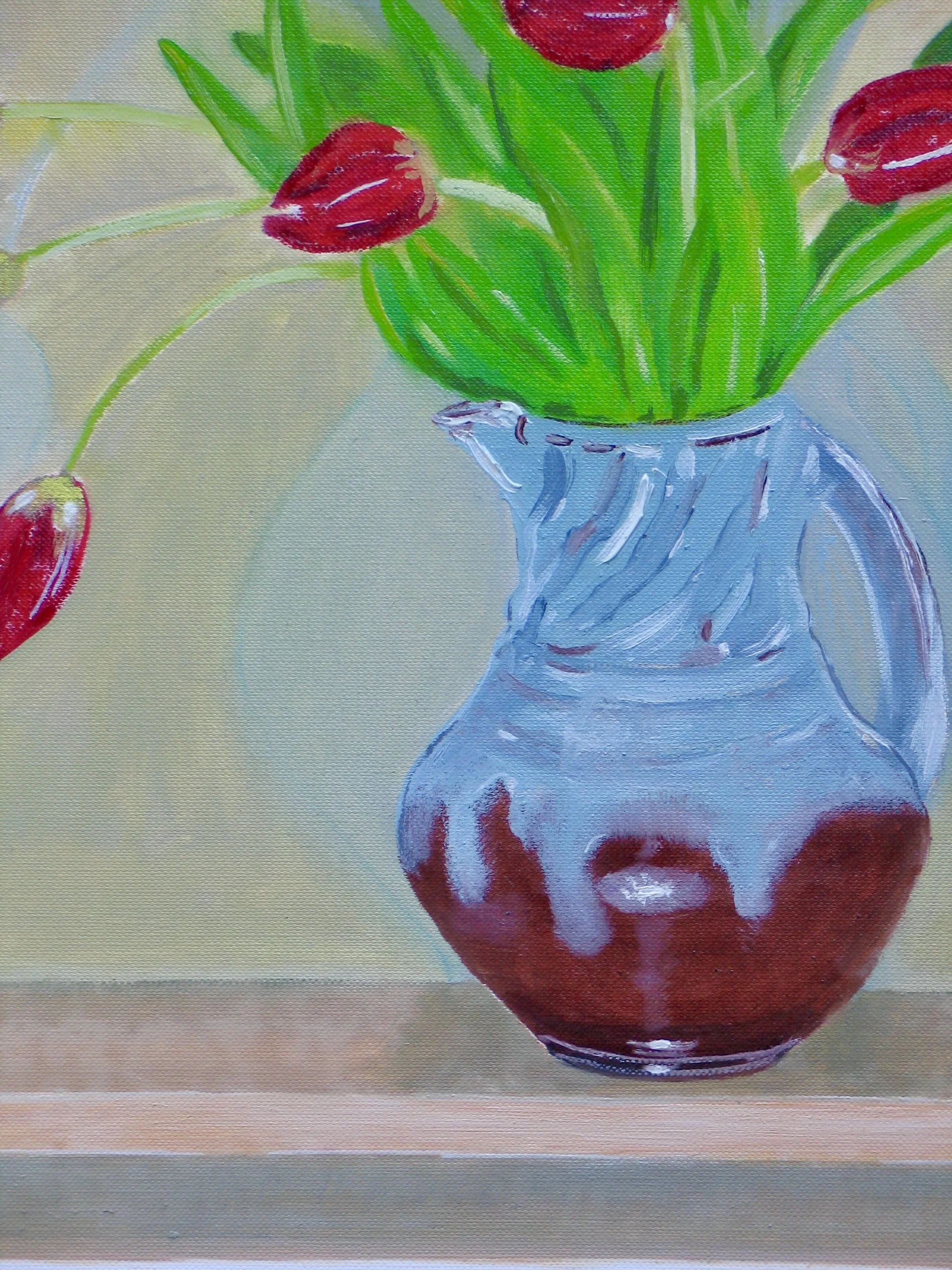 Jug with tulips oil painting for sale at galeriecy.com