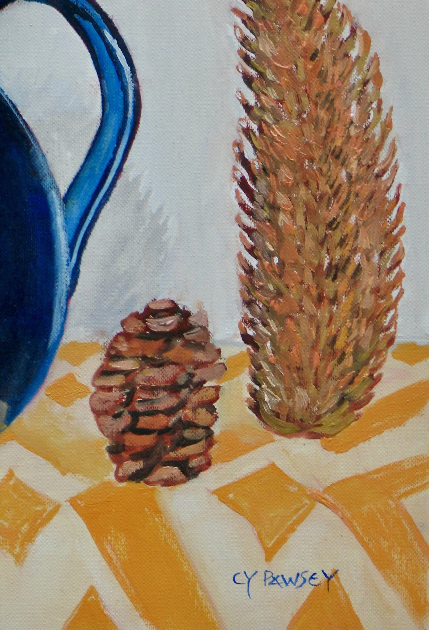 still-life oil painting, detail by Cy Pawsey