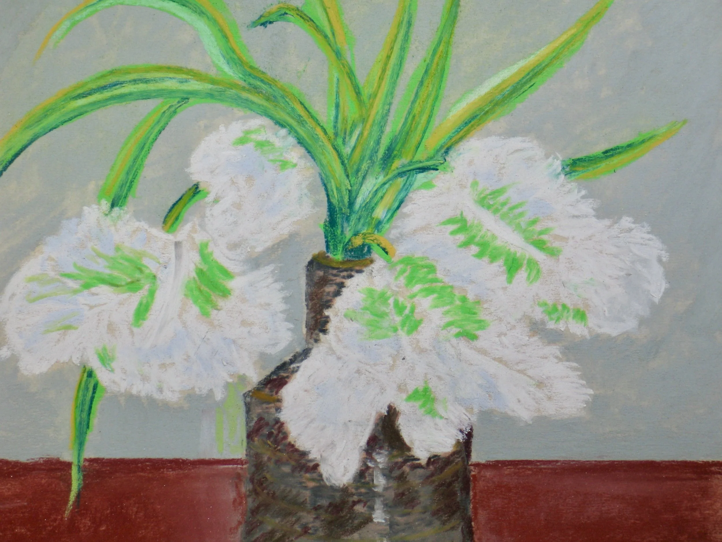 Tulips "Super Parrot" soft pastel painting, detail