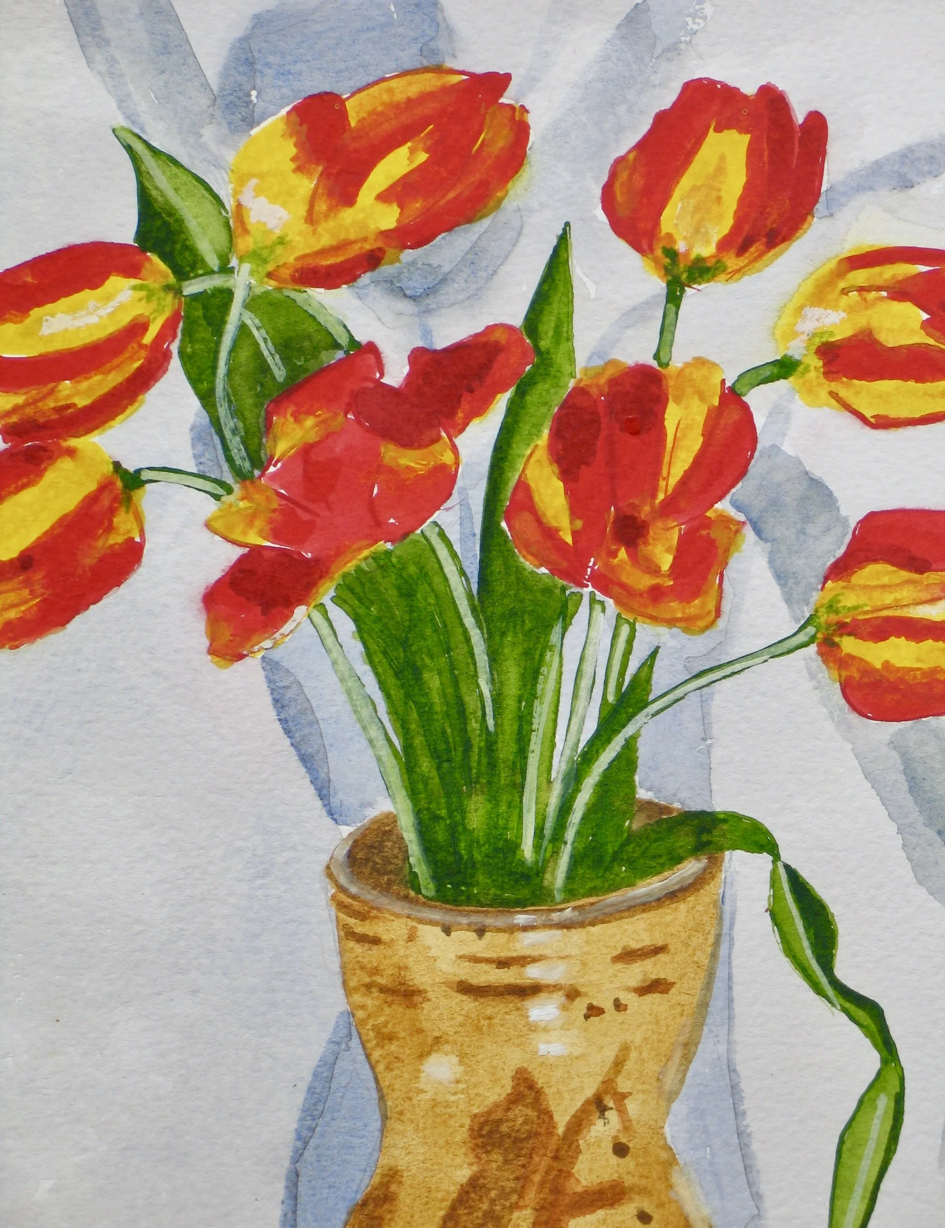 Detail of watercolour painting by Cy Pawsey