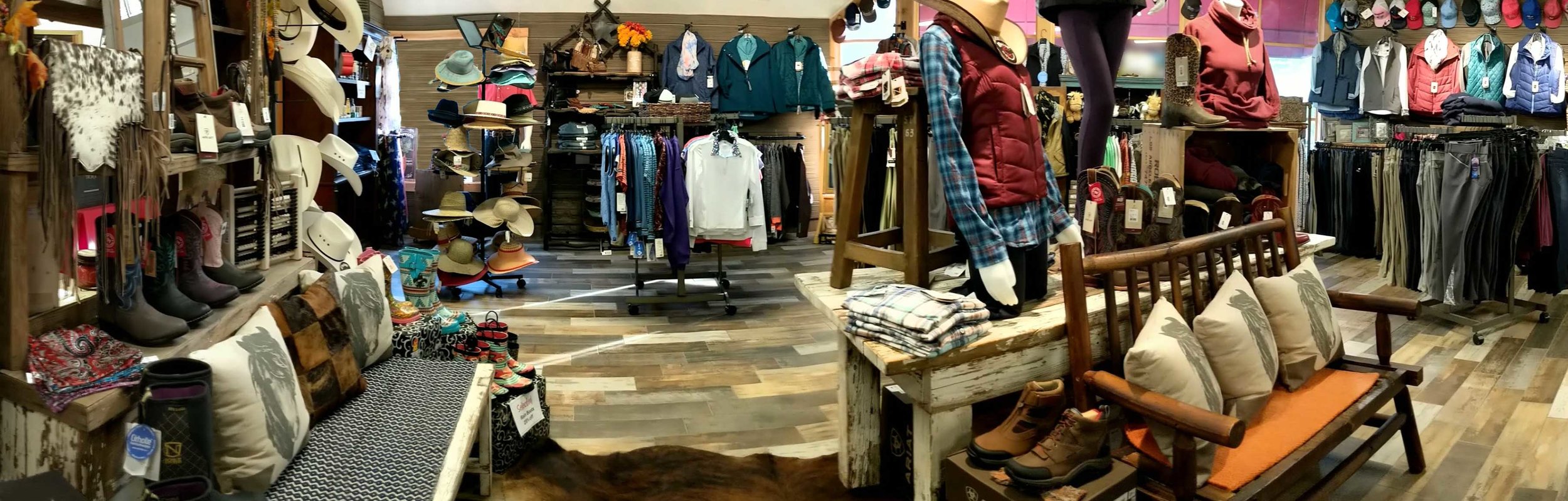 clothing department featuring western and english riding apparel