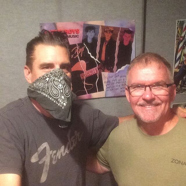 When Jeff Crandall comes for a visit,  mike stand celebrates by putting a hanky  over his face!