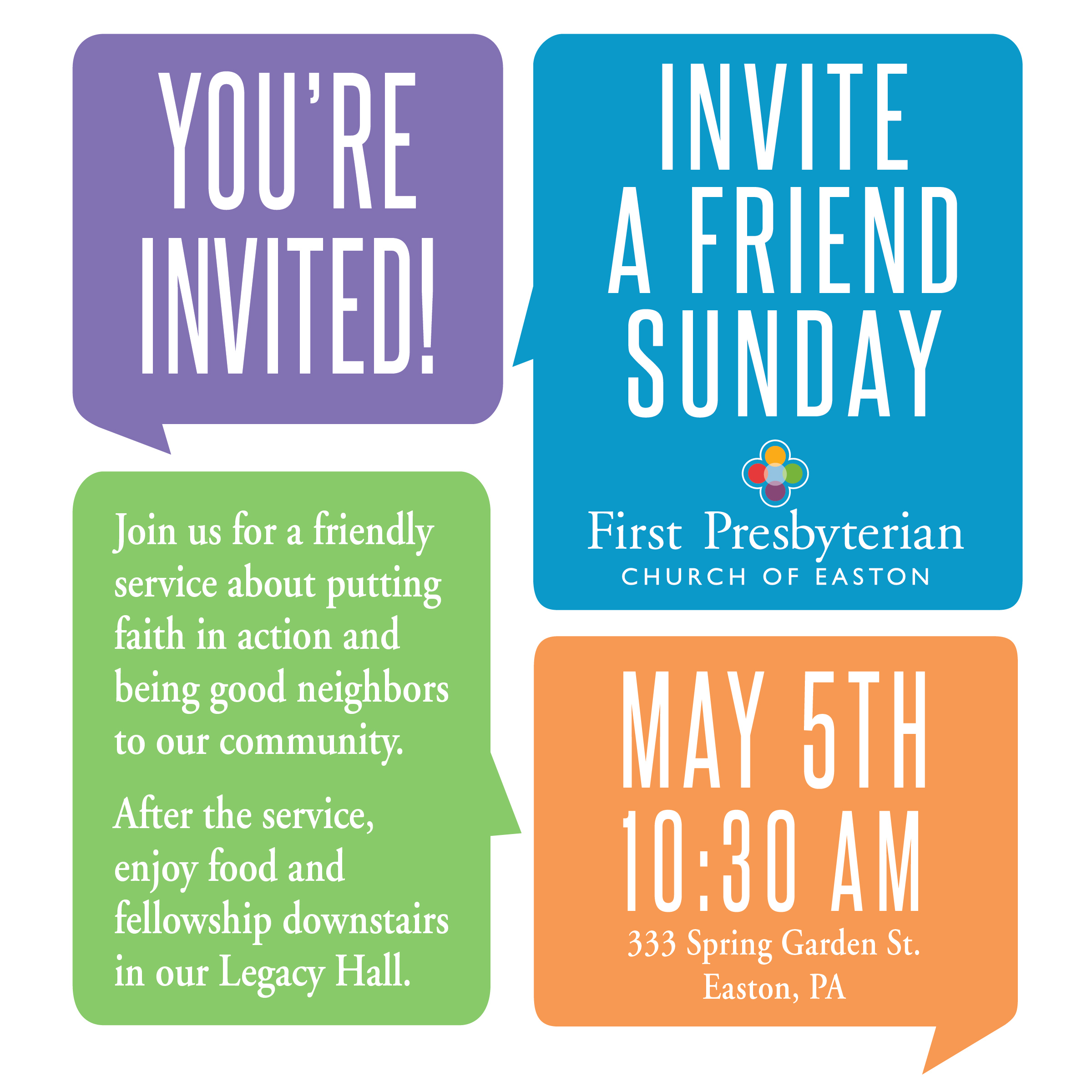 invite a friend sunday first presbyterian church of easton invitation to church service