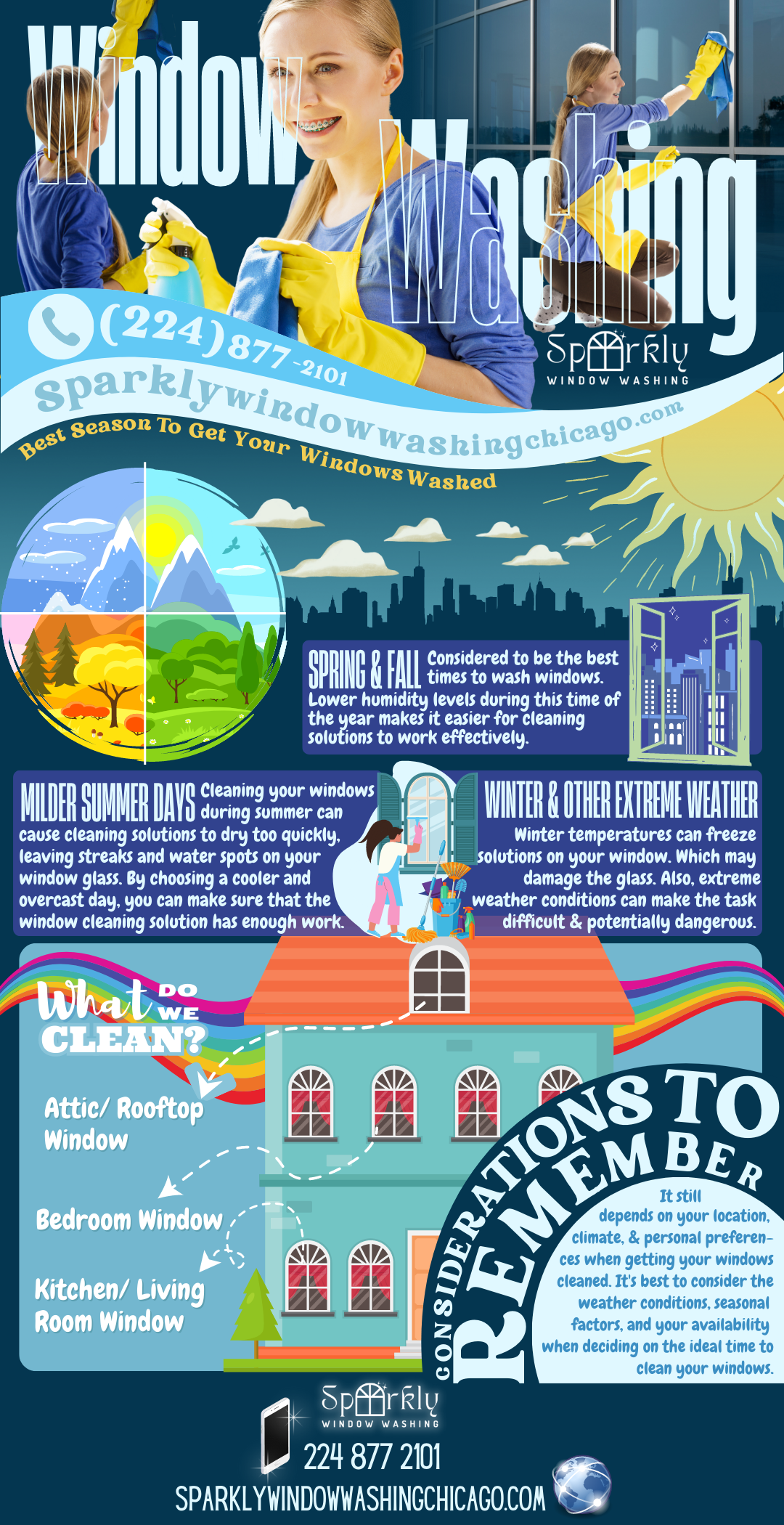 Sparkly Window Washing Infographic Best Time To Clean Windows