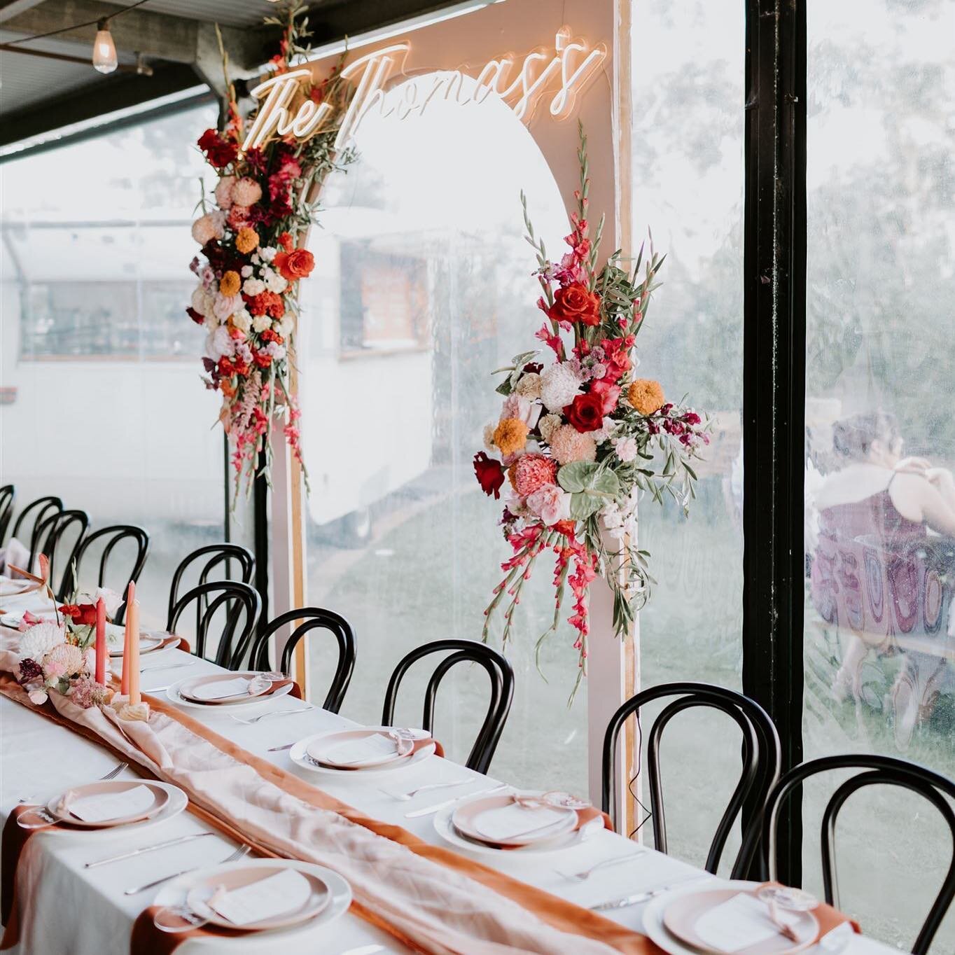 Colour pops and custom neon lights for Eb + Brock. The colour at this wedding was the best fun to shoot!