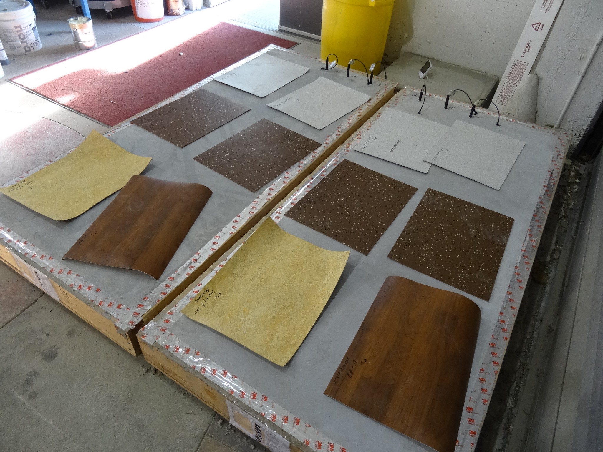 Concrete mix design testing for compatibility with different flooring/adhesive types