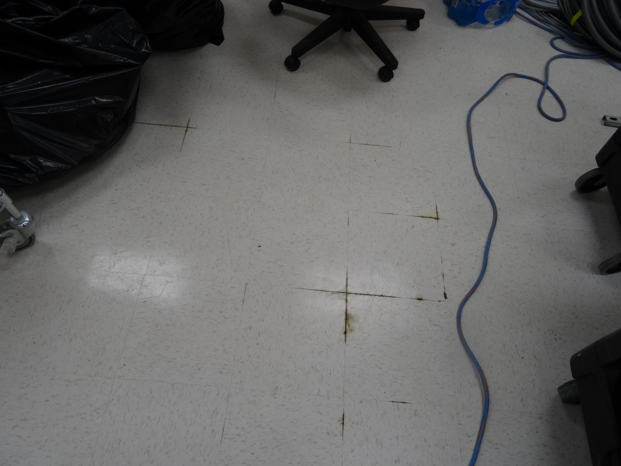 Seepage from beneath VCT flooring