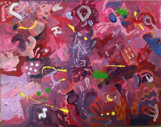 first stage - random brush strokes ….