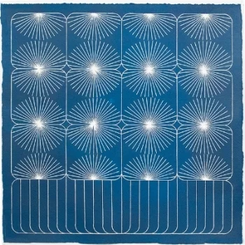 Kelly Ording, Sun and Shade, acrylic on paper, 14 1/2 x 14 1/2 in.