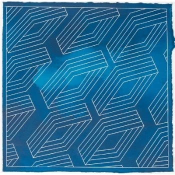 Kelly Ording, Stoneman, acrylic on paper, 14 1/2 x 14 1/2 in.