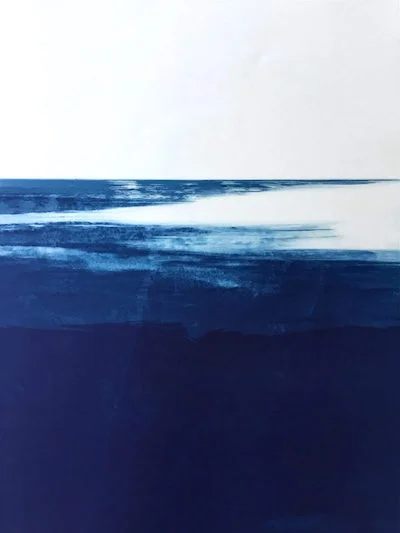Frances Ashforth, Estuary 2, 2018, unique waterbase monotype, Akua & Charbonnel ink on Arches 88 paper, 45 x 35 in. framed