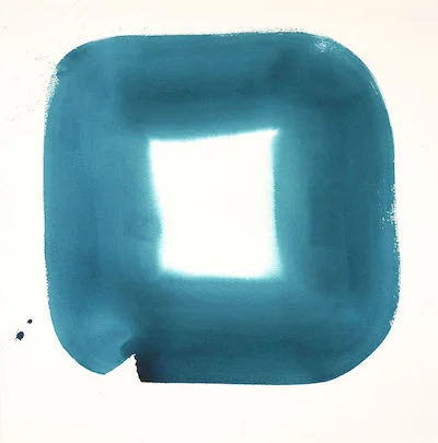 Véronique Gambier, Aperture in Turquoise XLI, 2019, acrylic on watercolor paper, 30 x 30 in. framed
