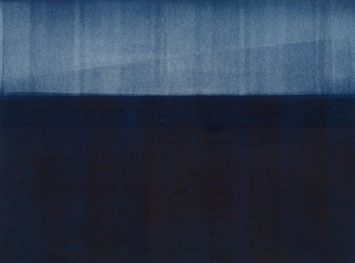 Frances Ashforth, Waterline 1, 2018, unique waterbase monotype, Akua & Charbonnel ink on Arches 88 paper, 25 x 30 1/2 in. framed