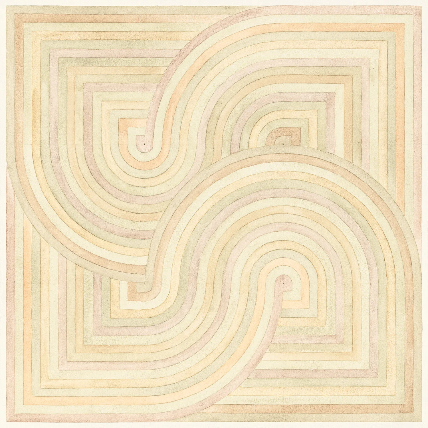 Serena Mitnik-Miller, Untitled, 2020, watercolor on paper, 13 5/8 x 13 5/8 in.