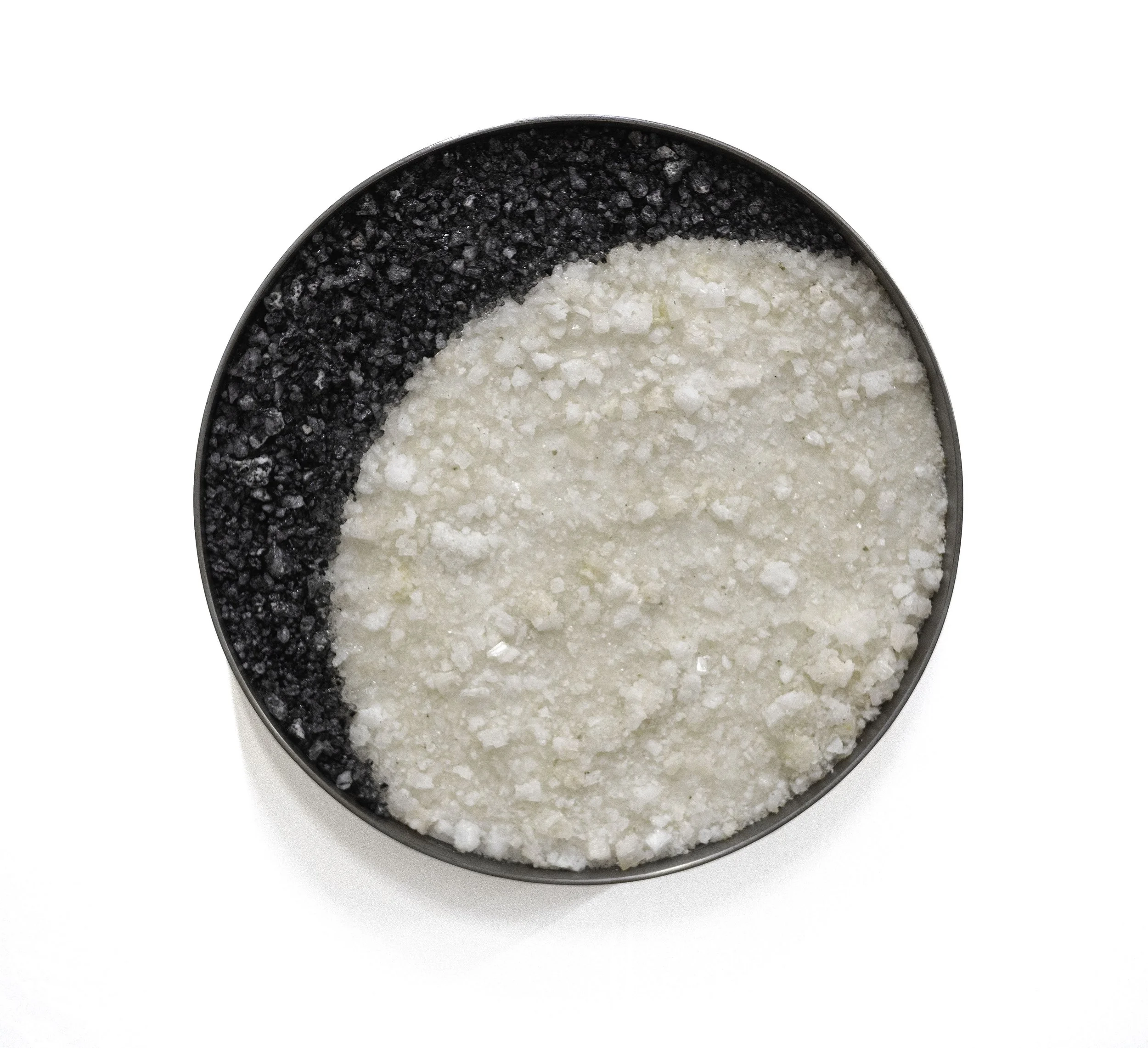 Rachelle Reichert, Salt Ash Moon, 2021, 12 1/2 x 12 1/2 in., San Francisco Bay salt, redwood ash, resin, steel and wood