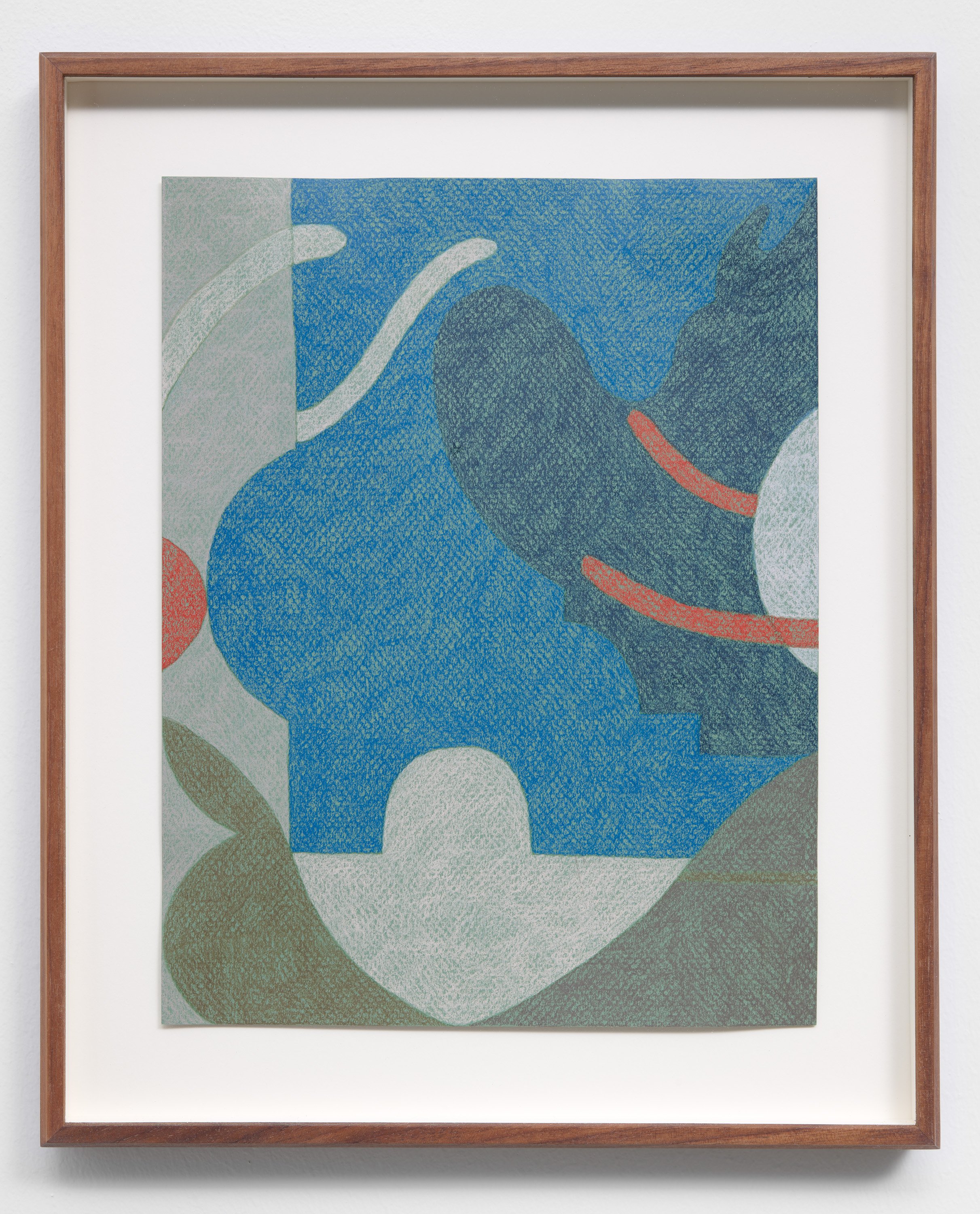 Rachel Kaye, Study on Color, Study on Body, Study on Memory #16, 2024-25, colored pencil on colored paper, 11 x 8 1/2 in.