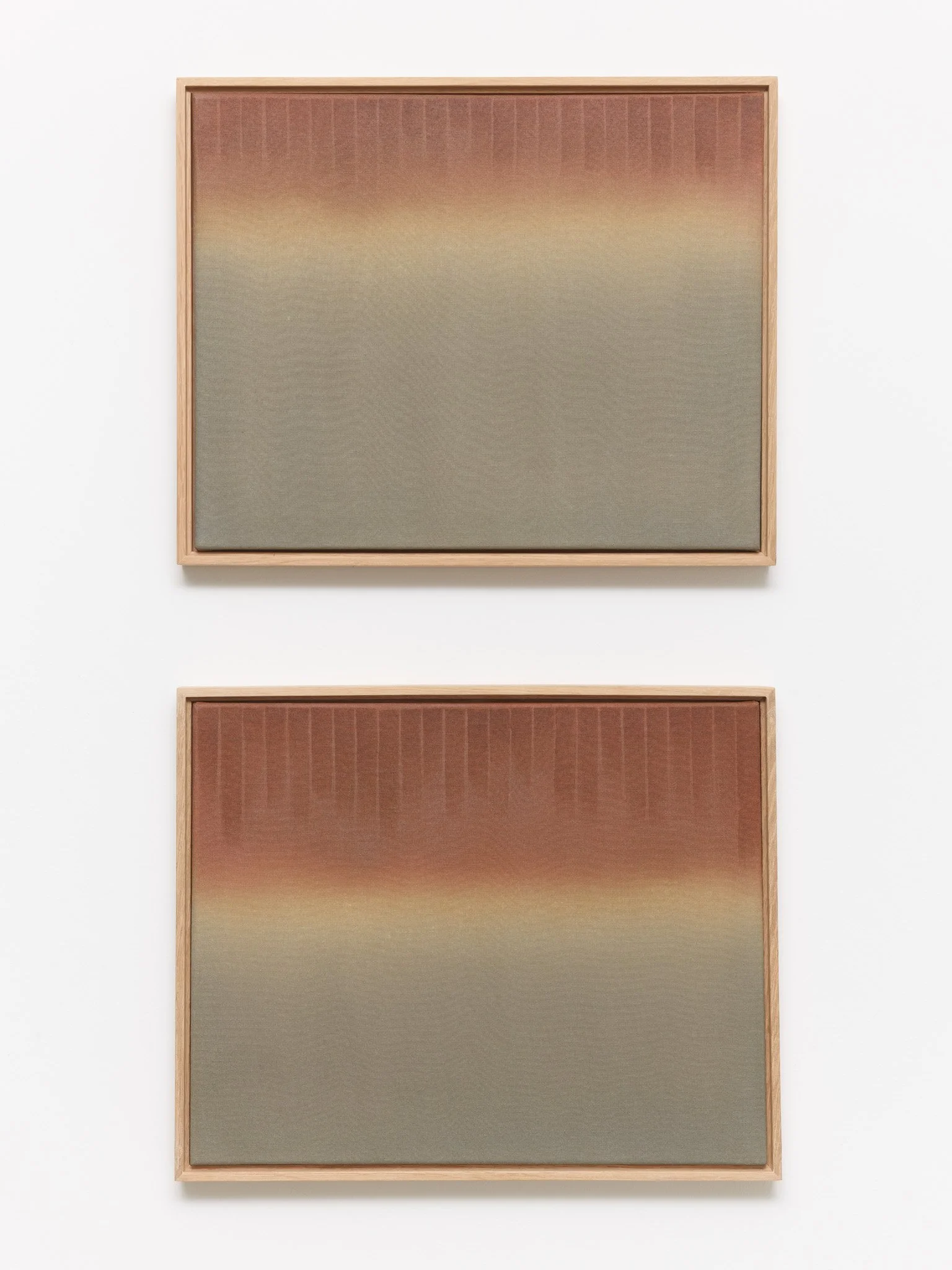 Isadora Gullov-Singh, Between the Lines I & II, 2025, acrylic, watercolor and cold wax on linen, Each 16 x 20 in.