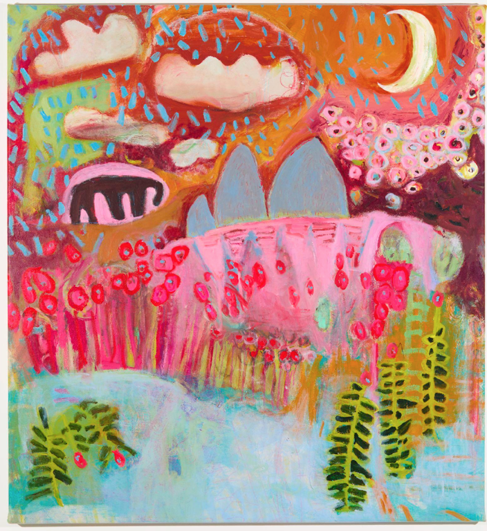 Jocelyn Fine, There's So Much I Can't Explain, acrylic and crayon on canvas, 54 x 48 in.