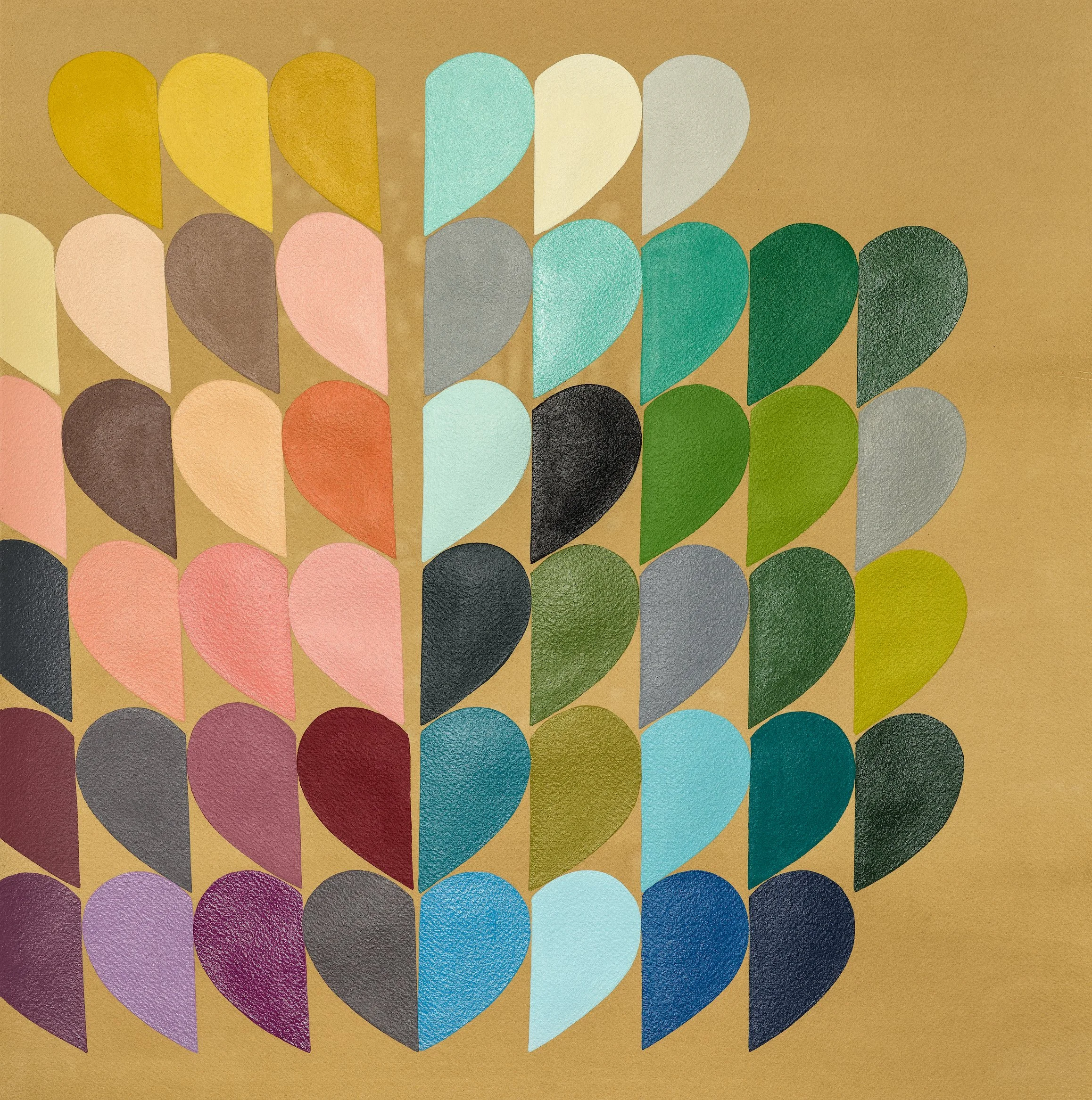 Kelly Ording, Stained Glass Windows, 2025, acrylic on dyed paper, 18 x 18 in.