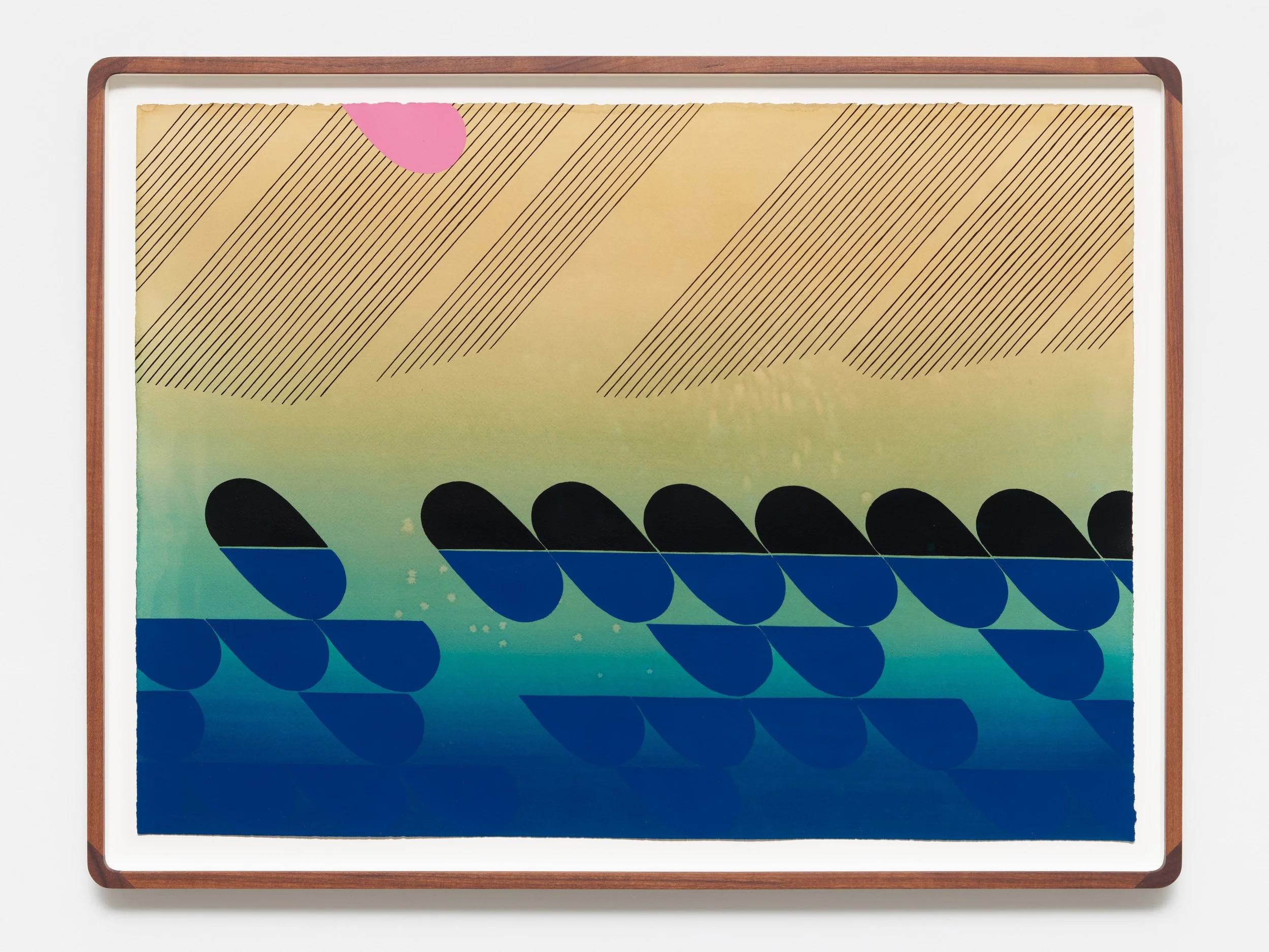 Kelly Ording, Basalt, 2025, acrylic on dyed paper, 25 x 32 3/4 in.