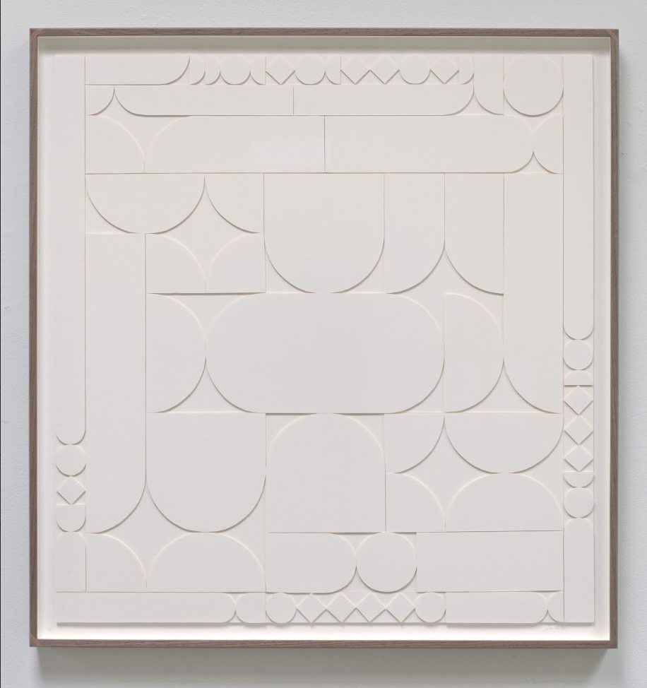 Lena Wolff, The Possible, 2025, collage with hand-cut paper, 25 3/4 x 24 1/4 in.