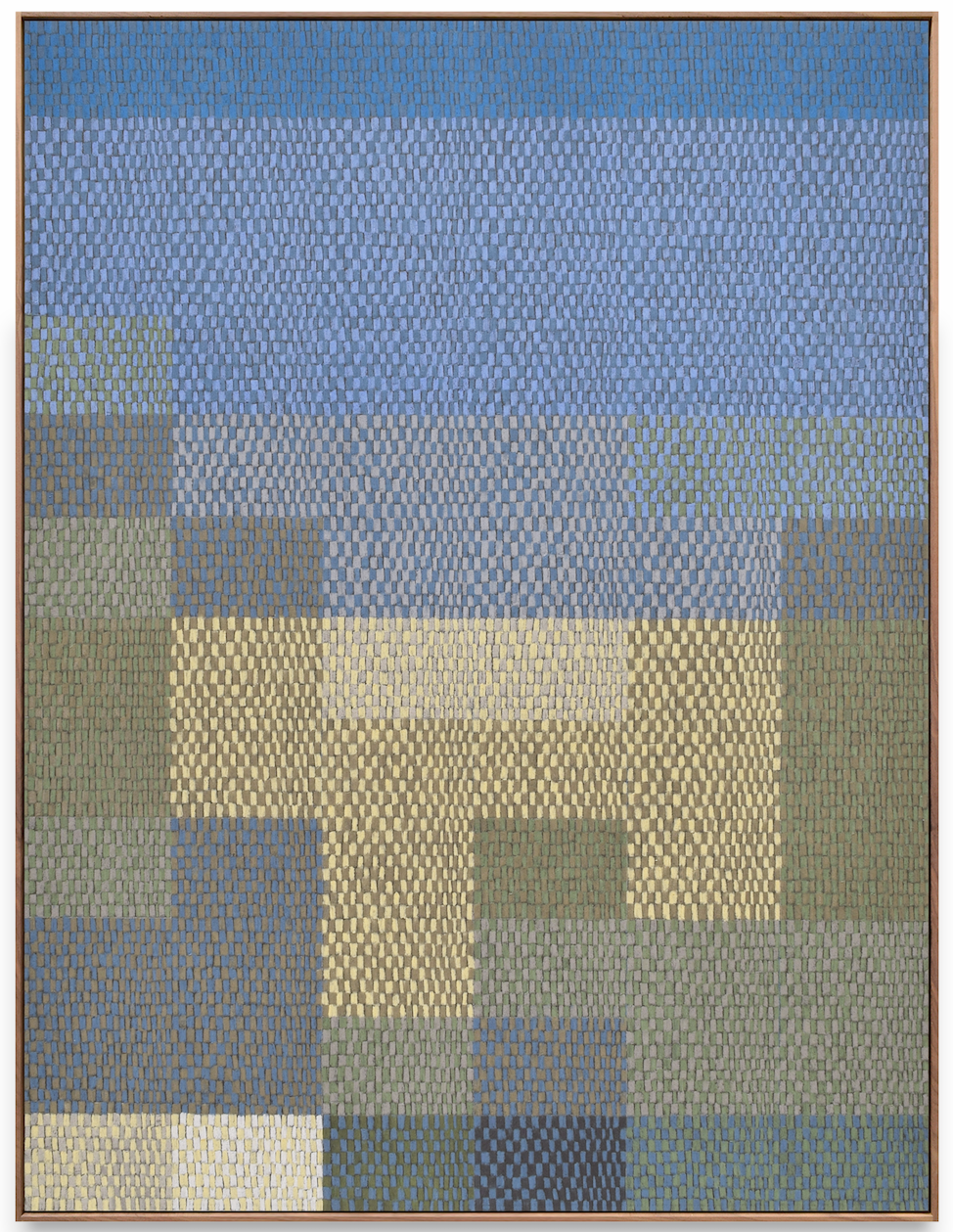  Blake Aaseby, A Proximate Patchwork (Desolation), 2026, pastel on mounted conservation matboard, 24 x 18 in.